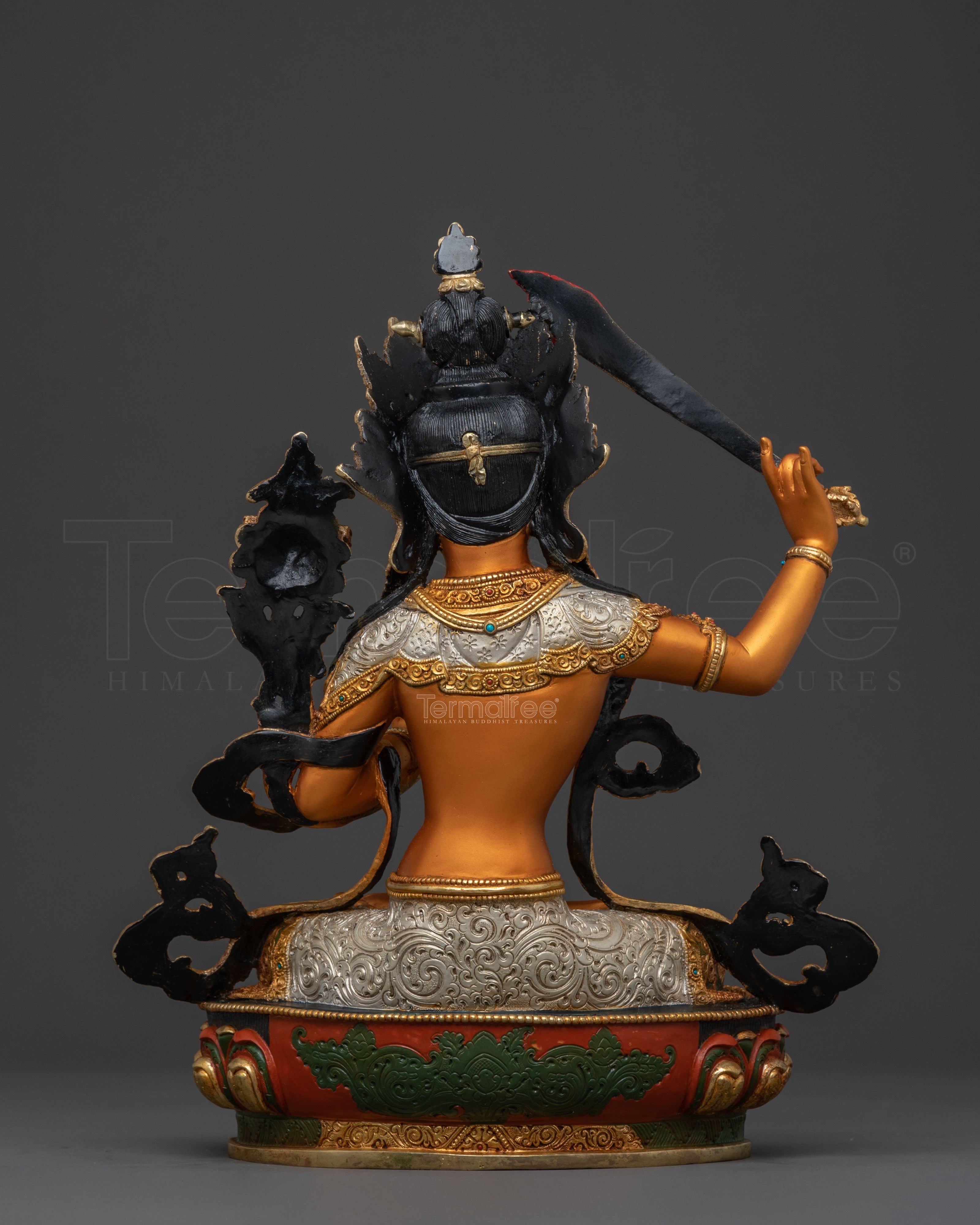 Manjushri Wisdom Statue | 24K Gold Gilded Figure