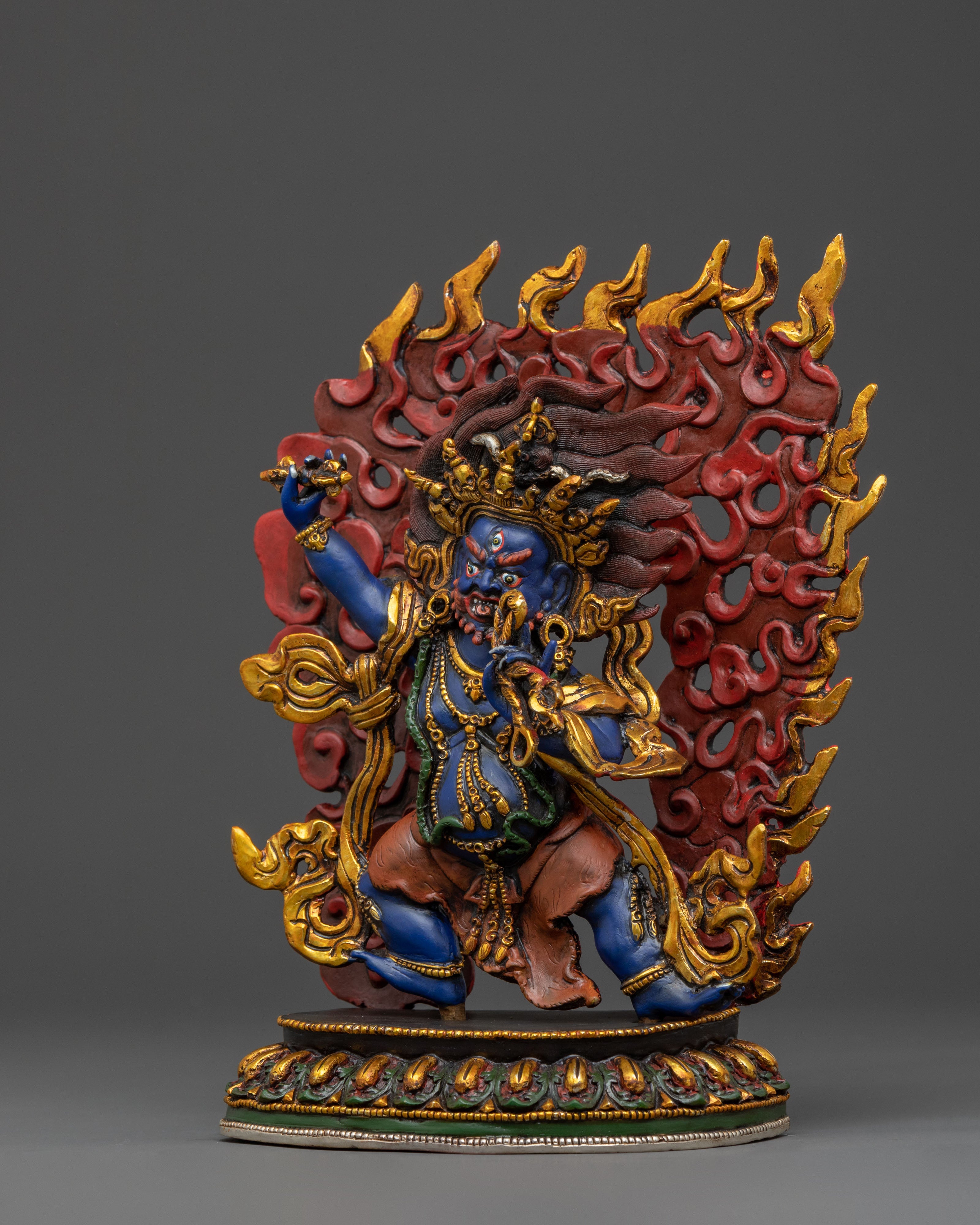 Vajrapani with Vajra Sculpture | Handcrafted Serenity