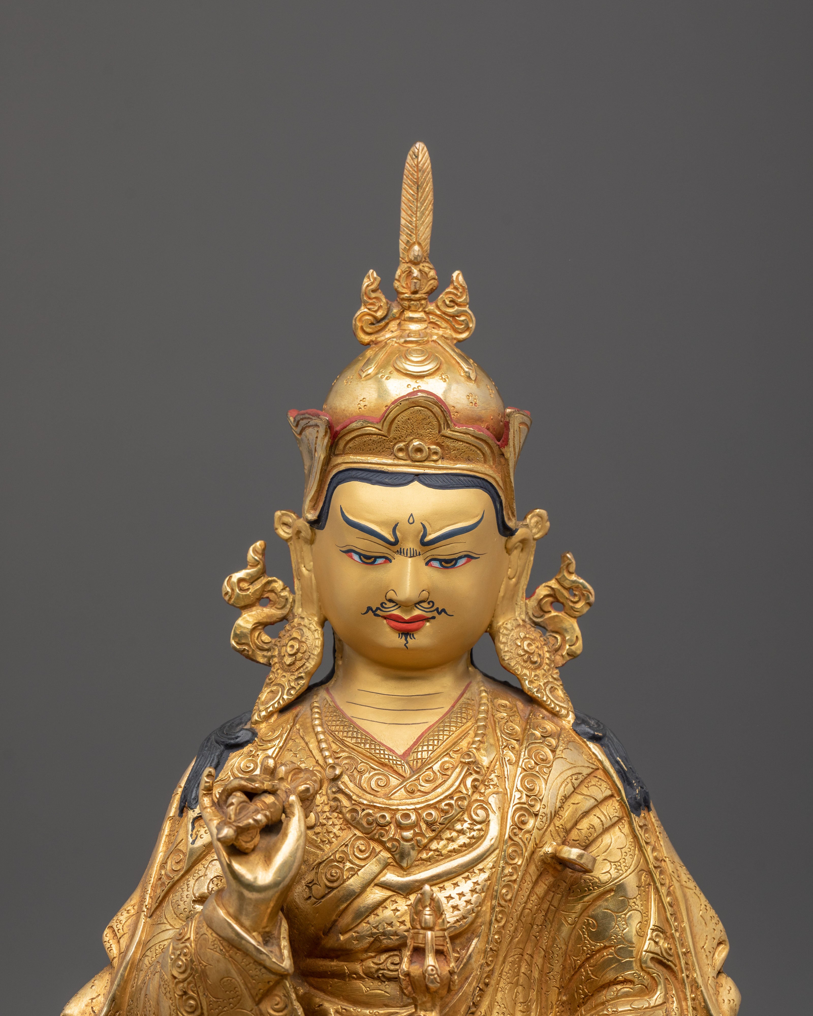 Guru Tsokye Dorje Dharma Teacher Statue | 24K Gold Gilded