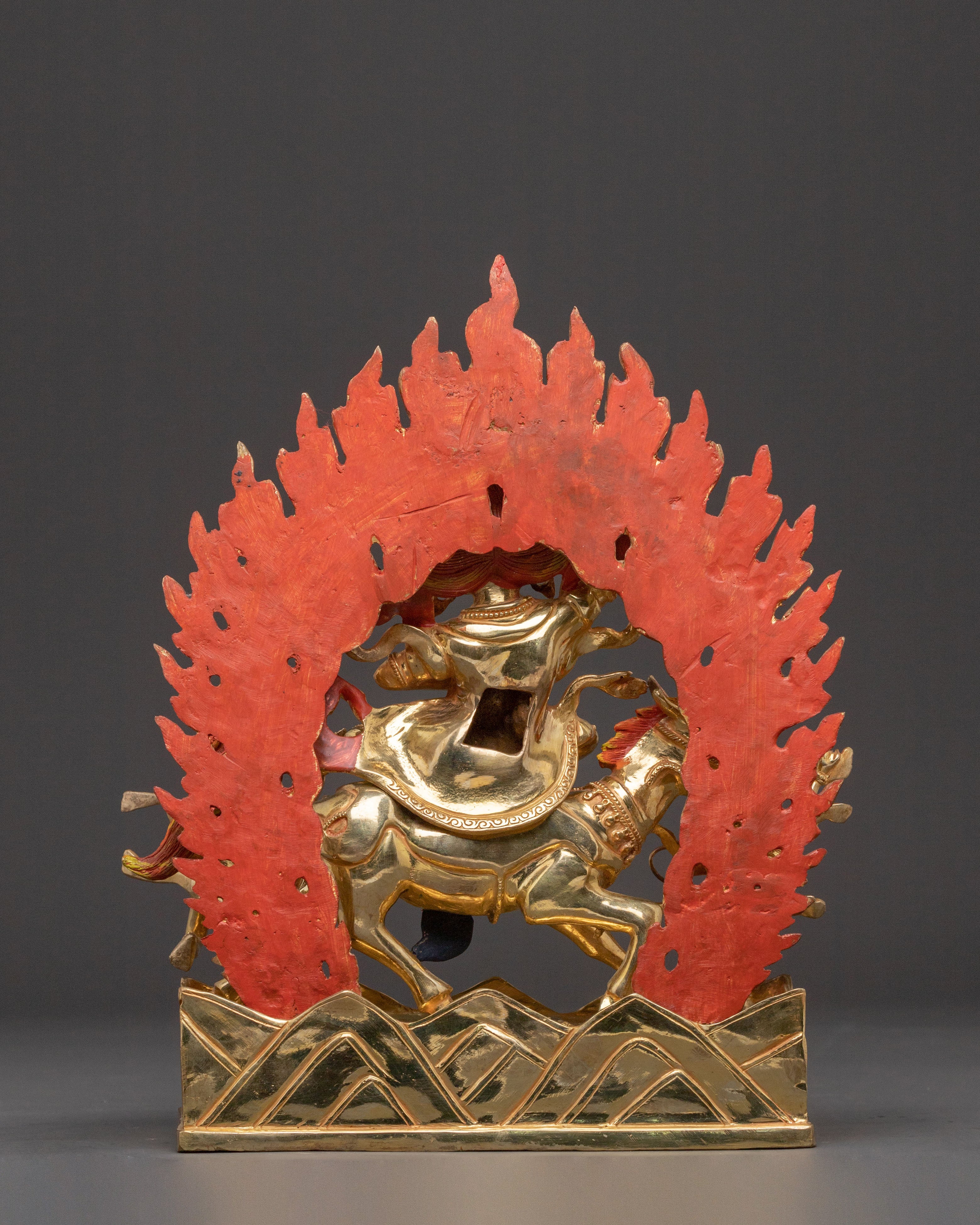 Palden Lhamo Wrathful Statue – Hand-Gilded Copper Art