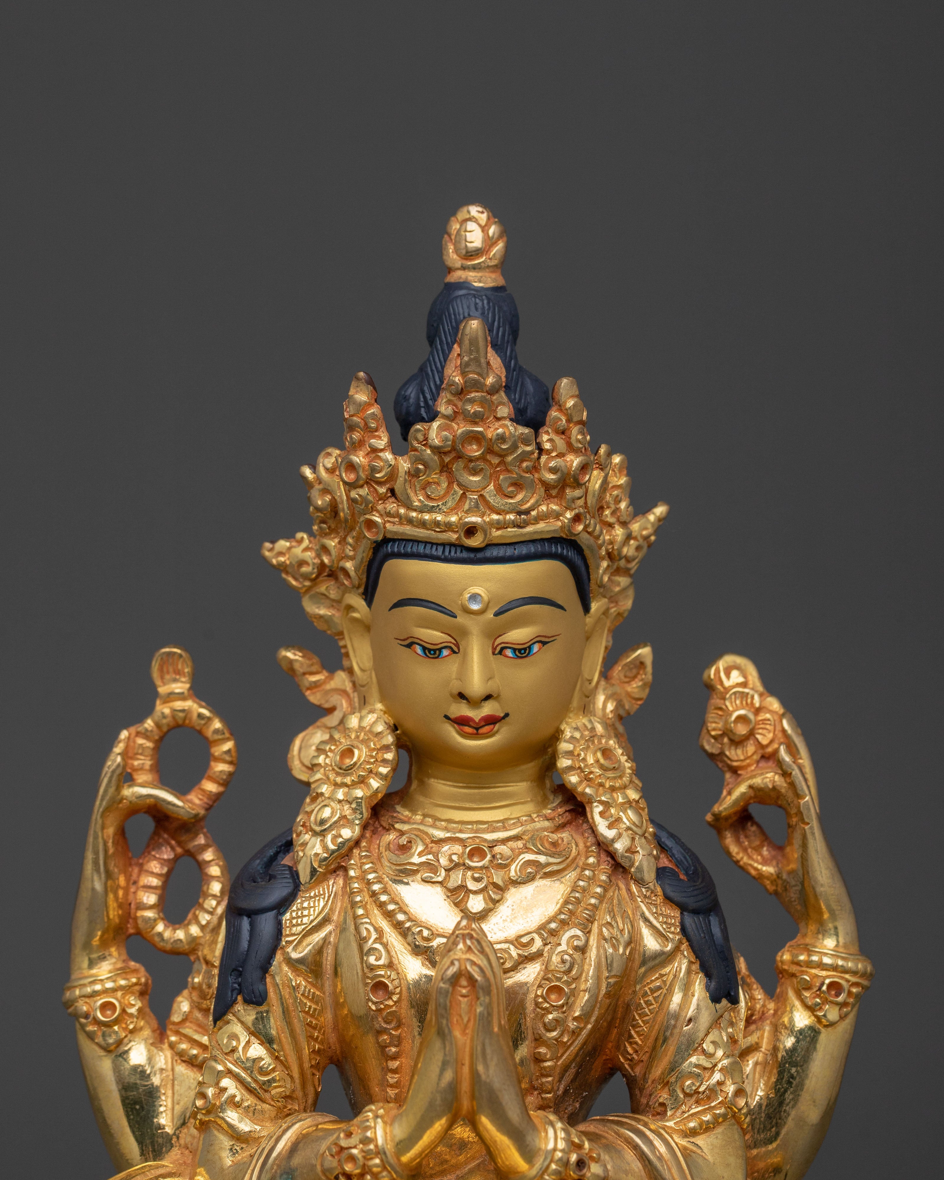 Four Armed Chenrezig Spiritual Sculpture | Symbol of Compassion