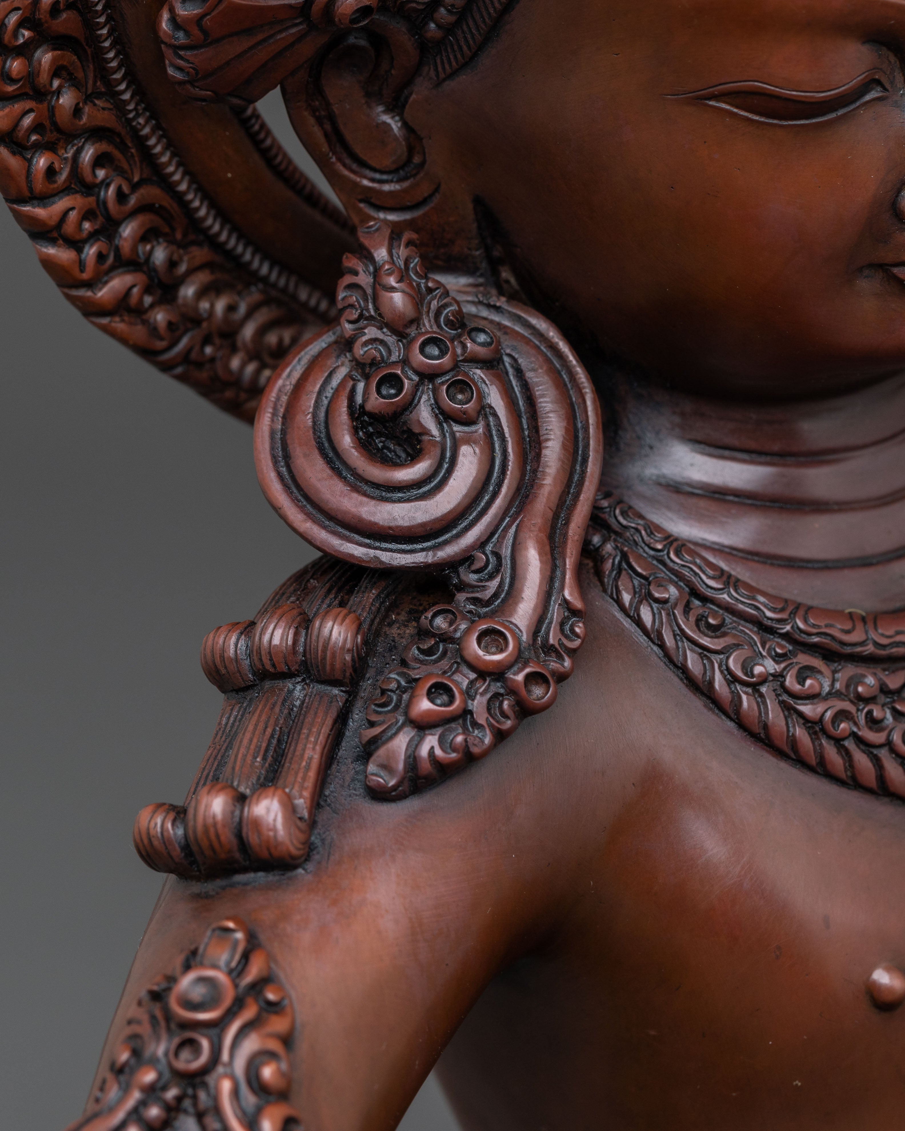 Statue of Eternal Savior Lokeshwor – Oxidized Copper