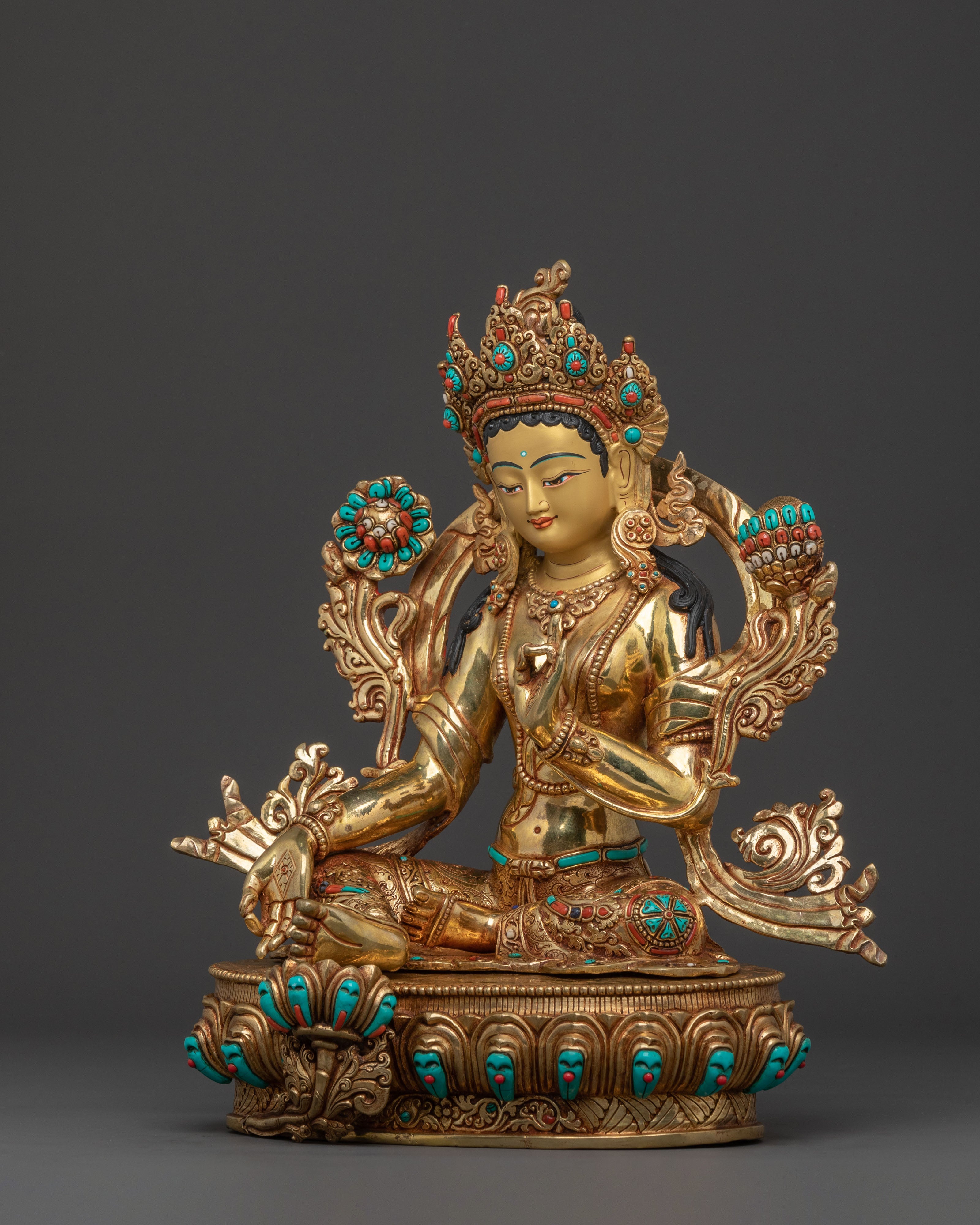 Green Tara Himalayan Buddhist Statue