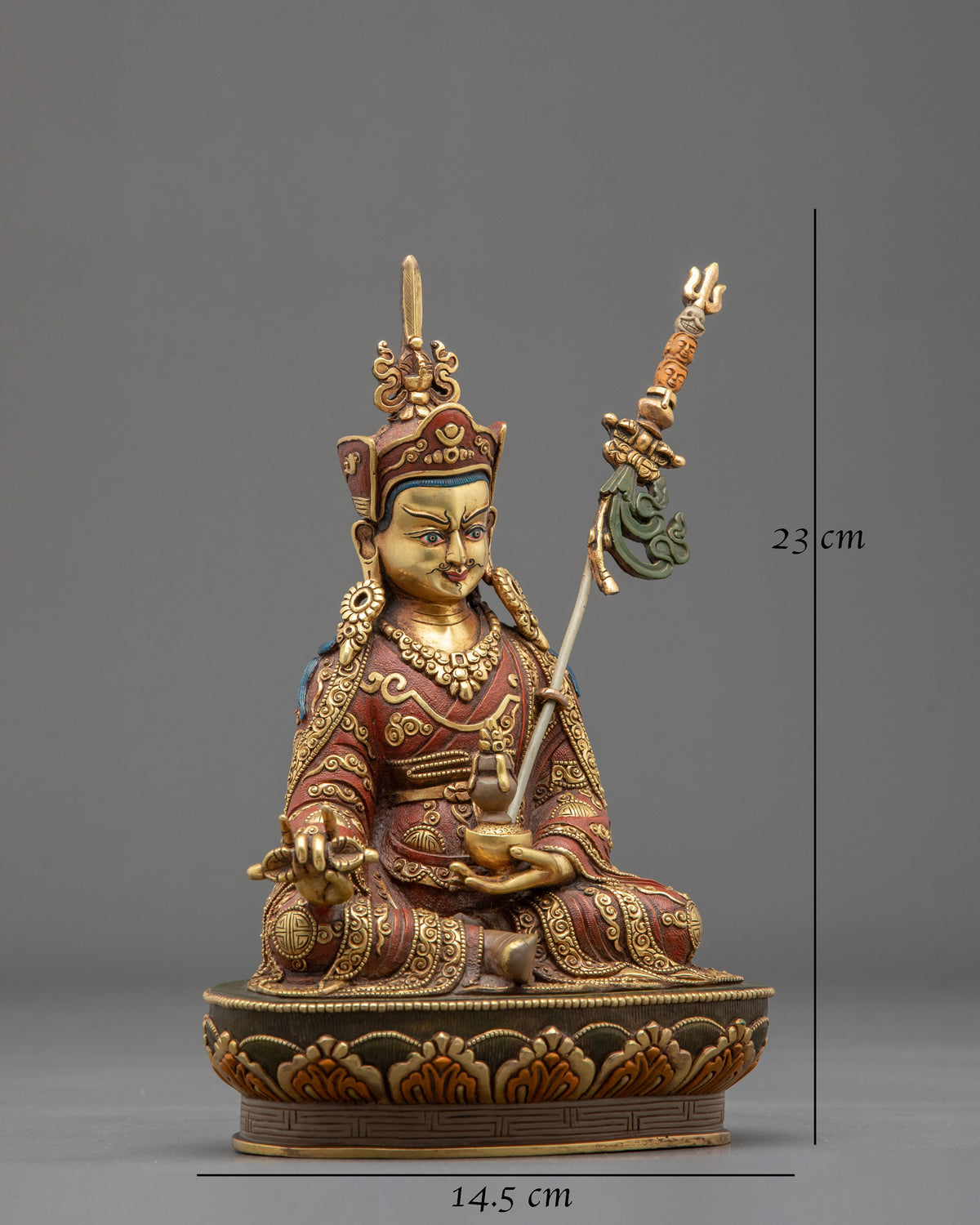 Guru Rinpoche Statue | 24K Gold Gilded Copper