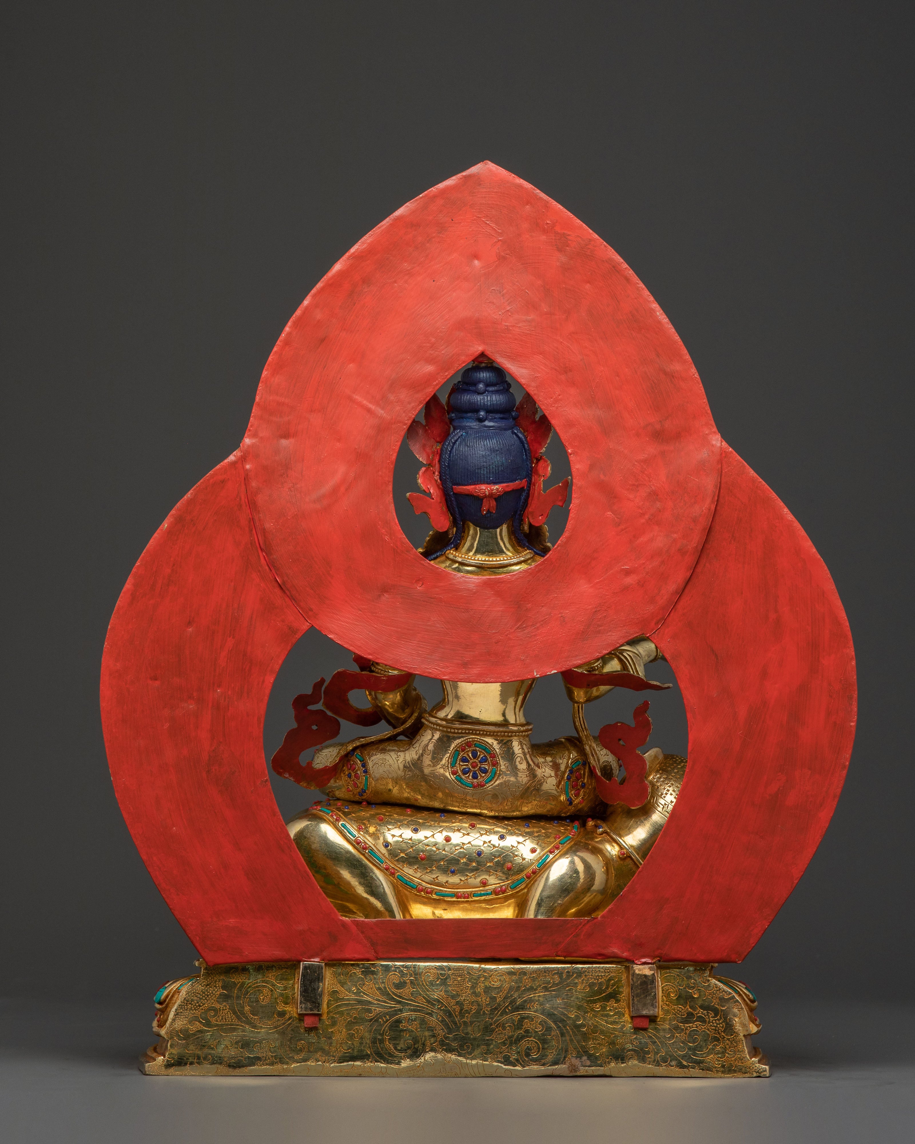 Handcrafted Samanthabhadra Statue: Gilded Copper Art