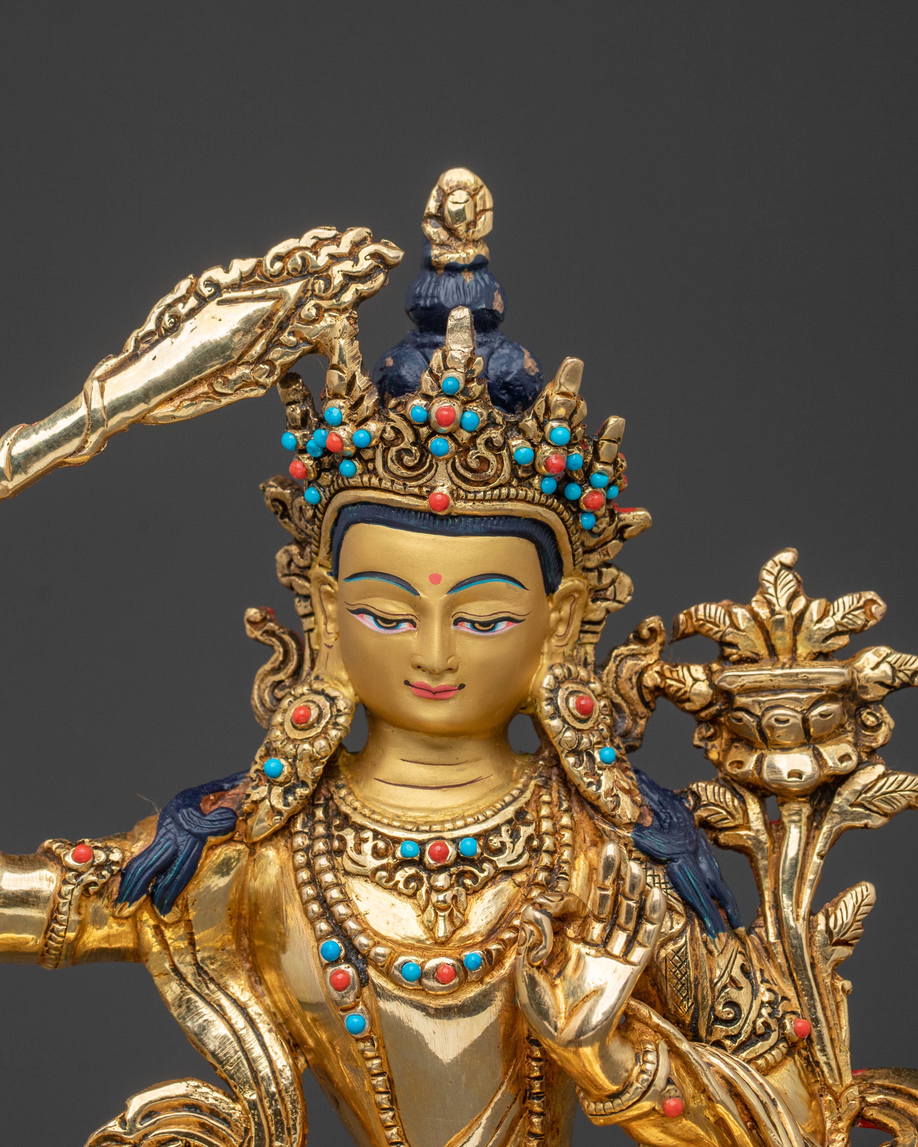 Manjushri Buddhist Altar Statue | Bodhisattva of Transcendent Insight and Clarity