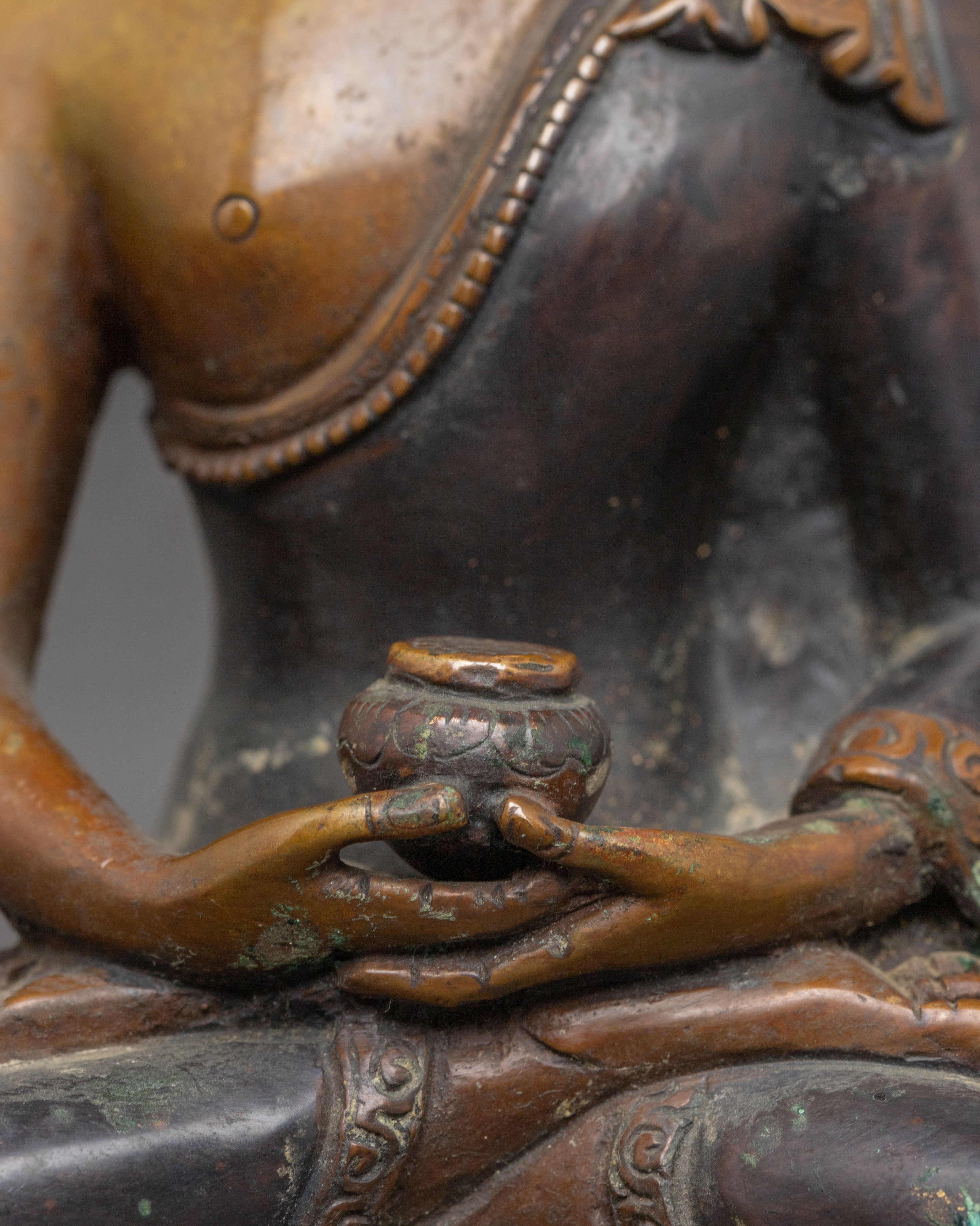 Handcrafted Amitabha Buddha Oxidized Statue | Pure Land Buddha