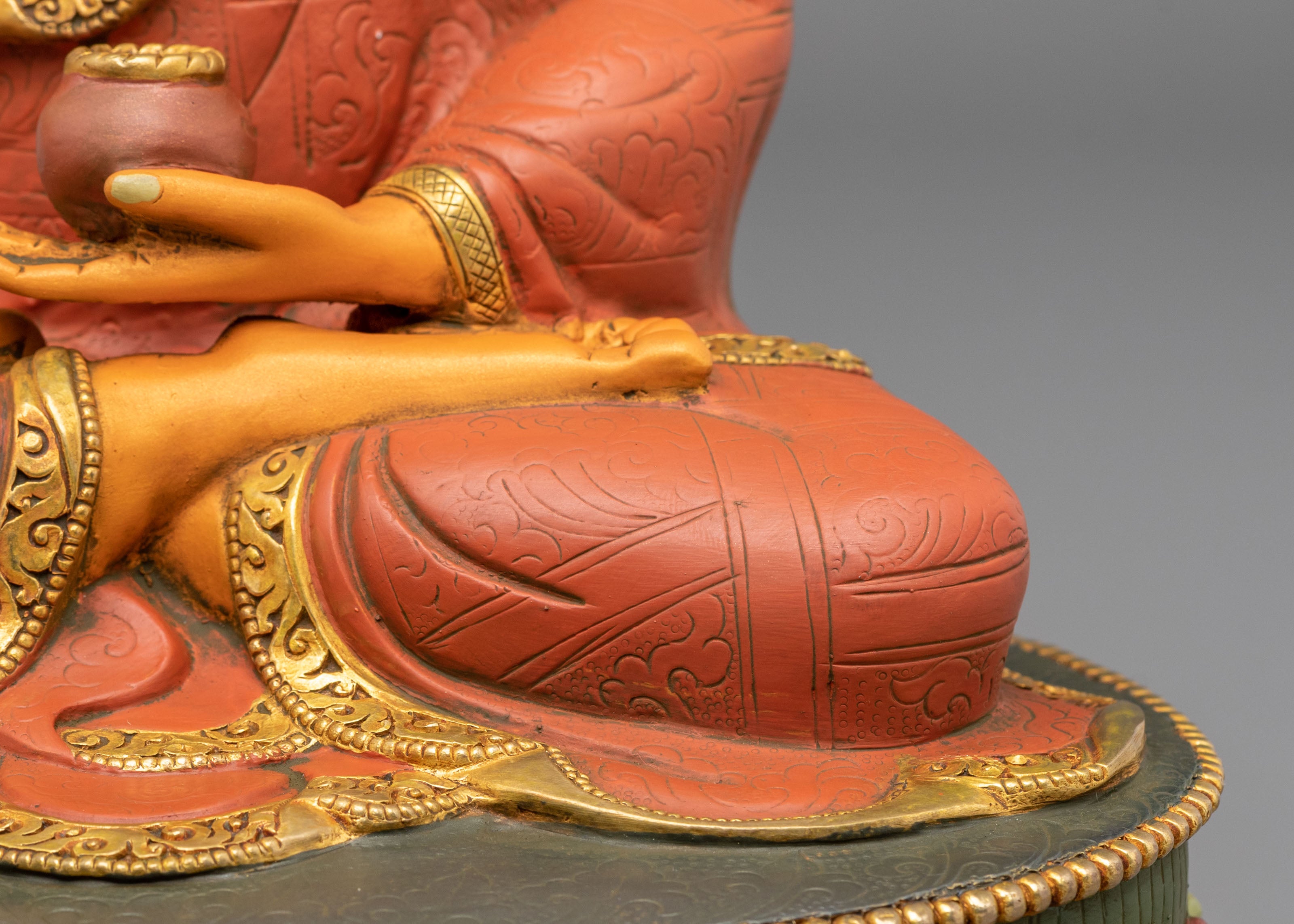 Crown Shakyamuni Buddha Figurine | 24K Gold Coated Statue