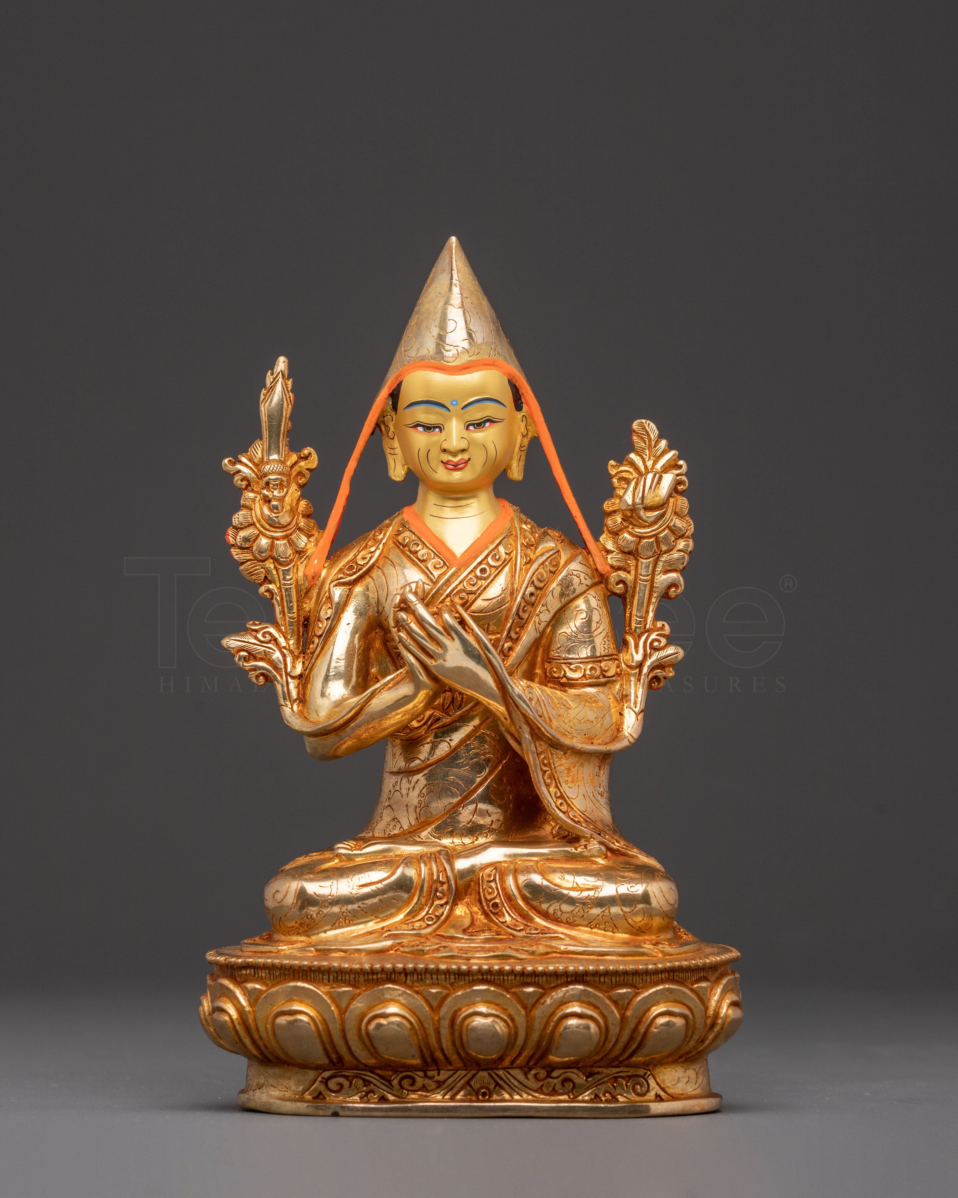 Himalayan Buddhist Master Tsongkhapa Handcrafted Statue