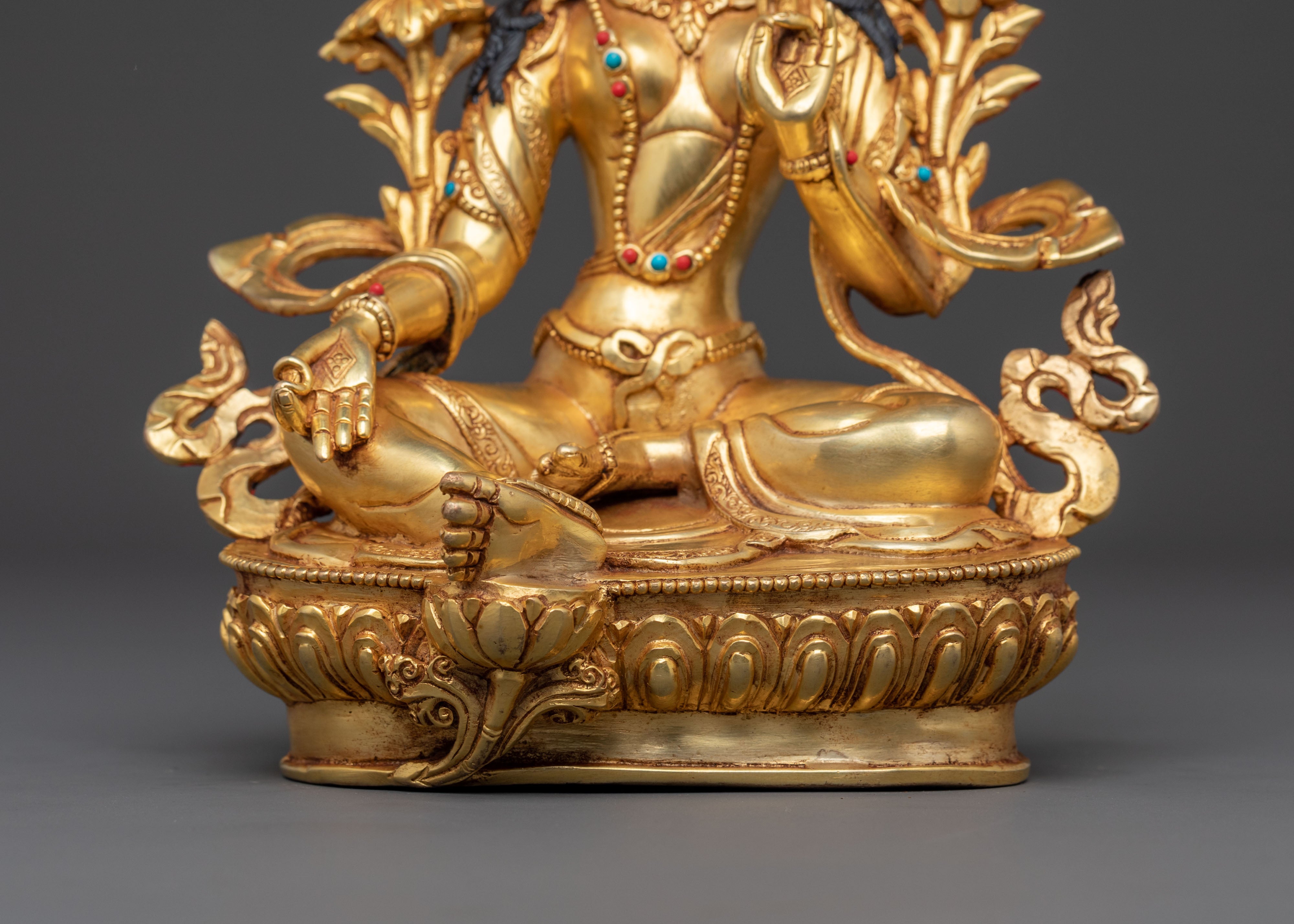 Celestial Green Tara Blessing Statue | Mother Figure