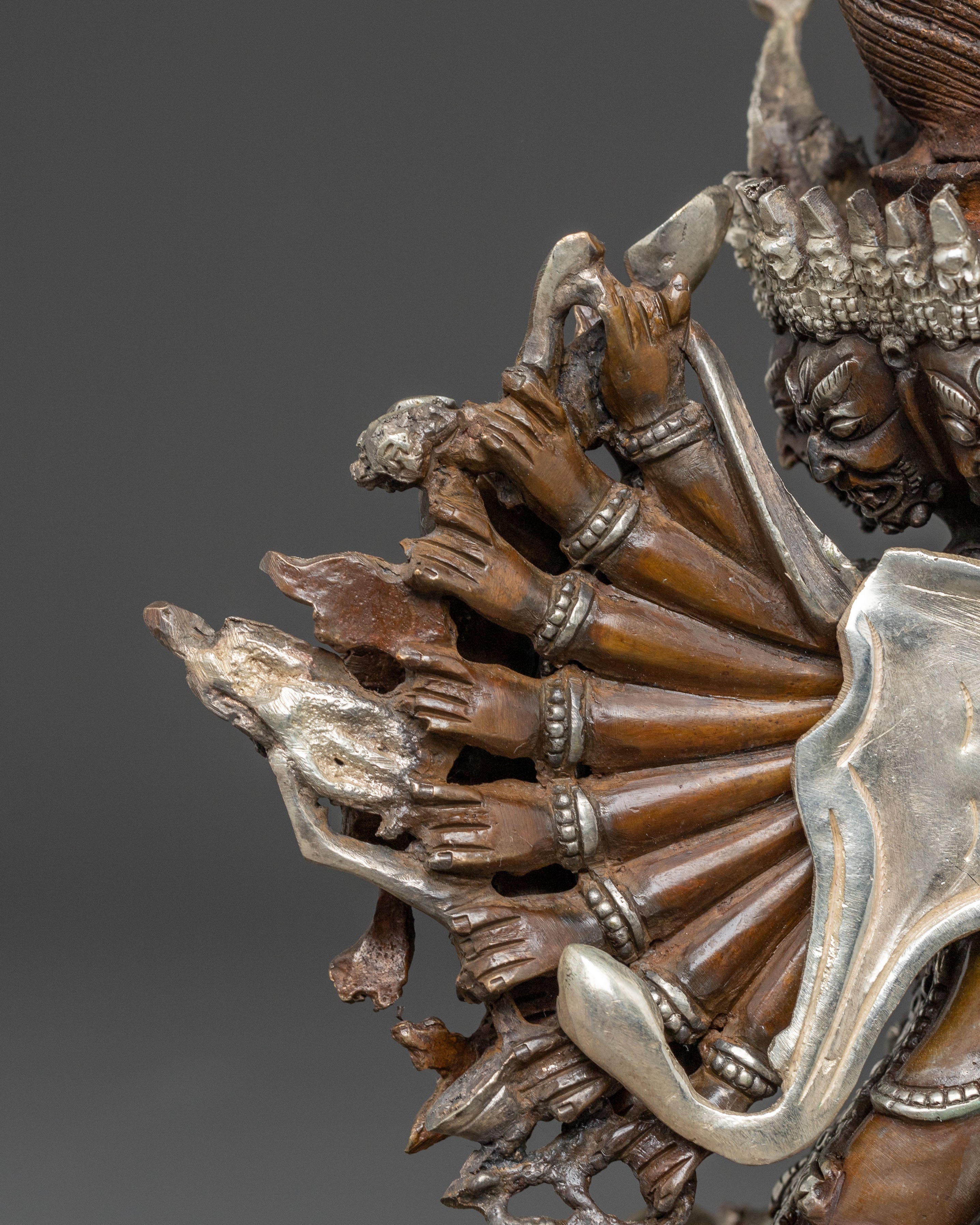 Handmade Yamantaka Golden Statue | Tibetan Buddhist Deity of Wisdom