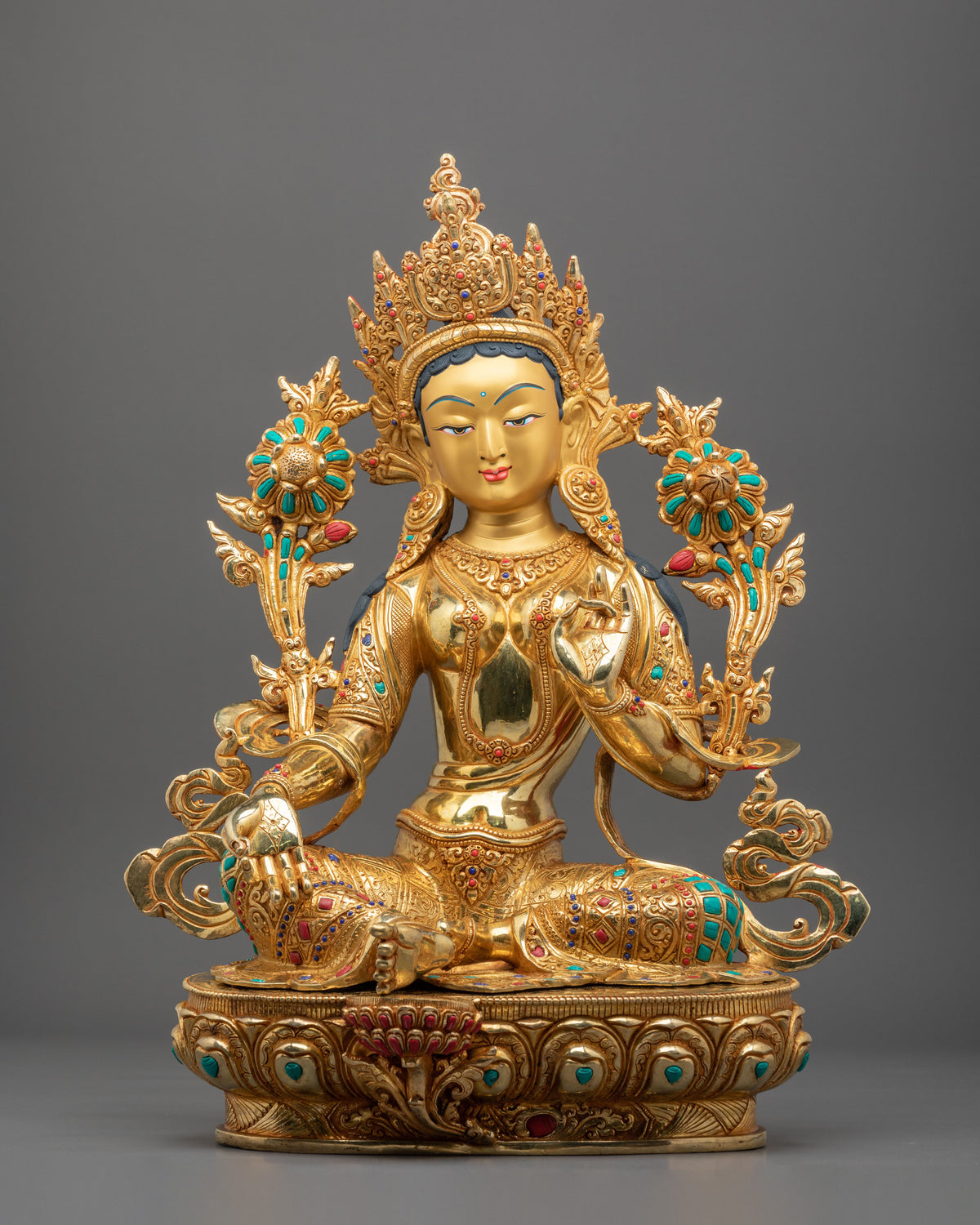 Shyamatara Statue | Hand-Carved 24k Gold Gilding Statue