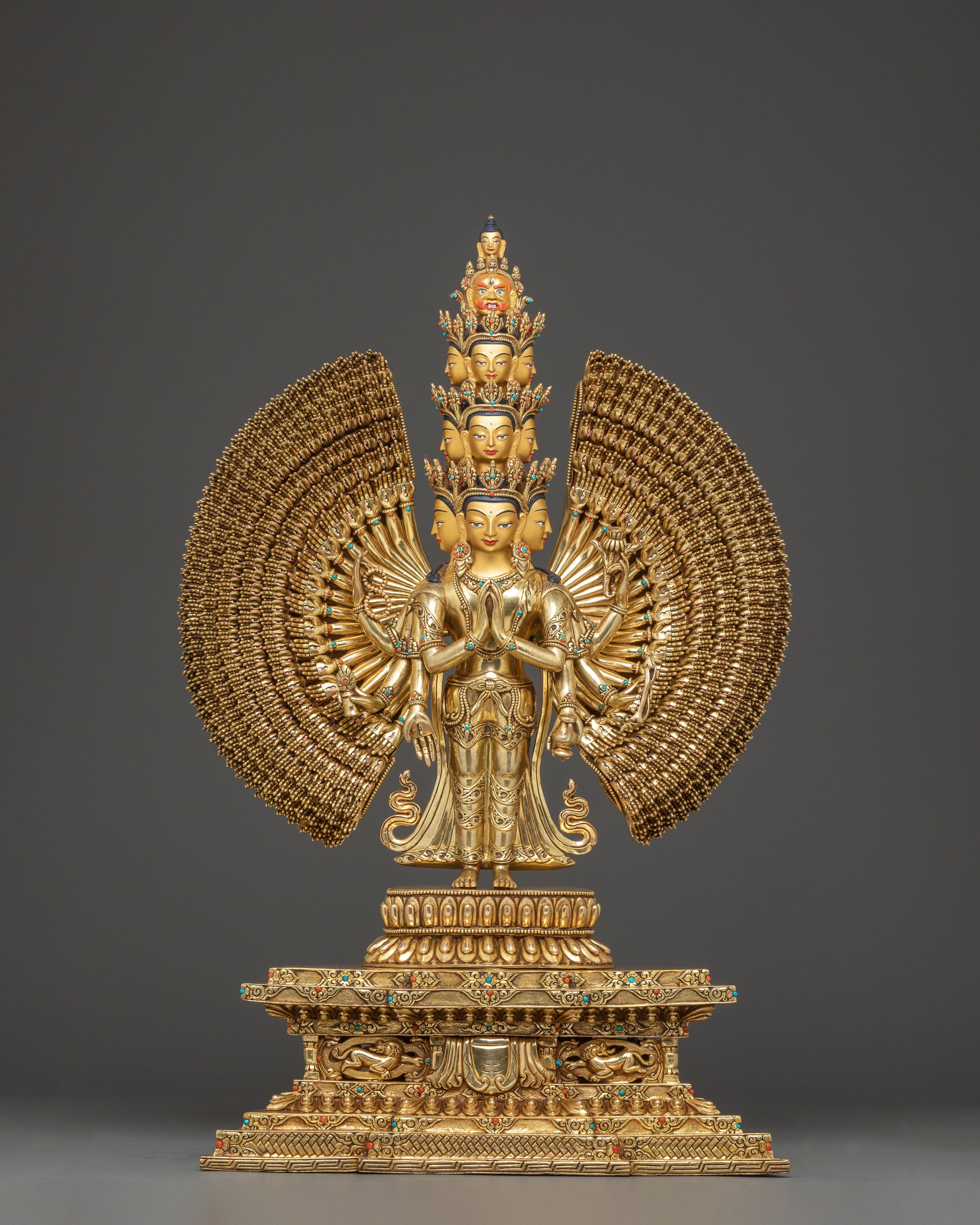 Thousand Armed Chenrezig Copper Sculpture | Compassionate Bodhisattva