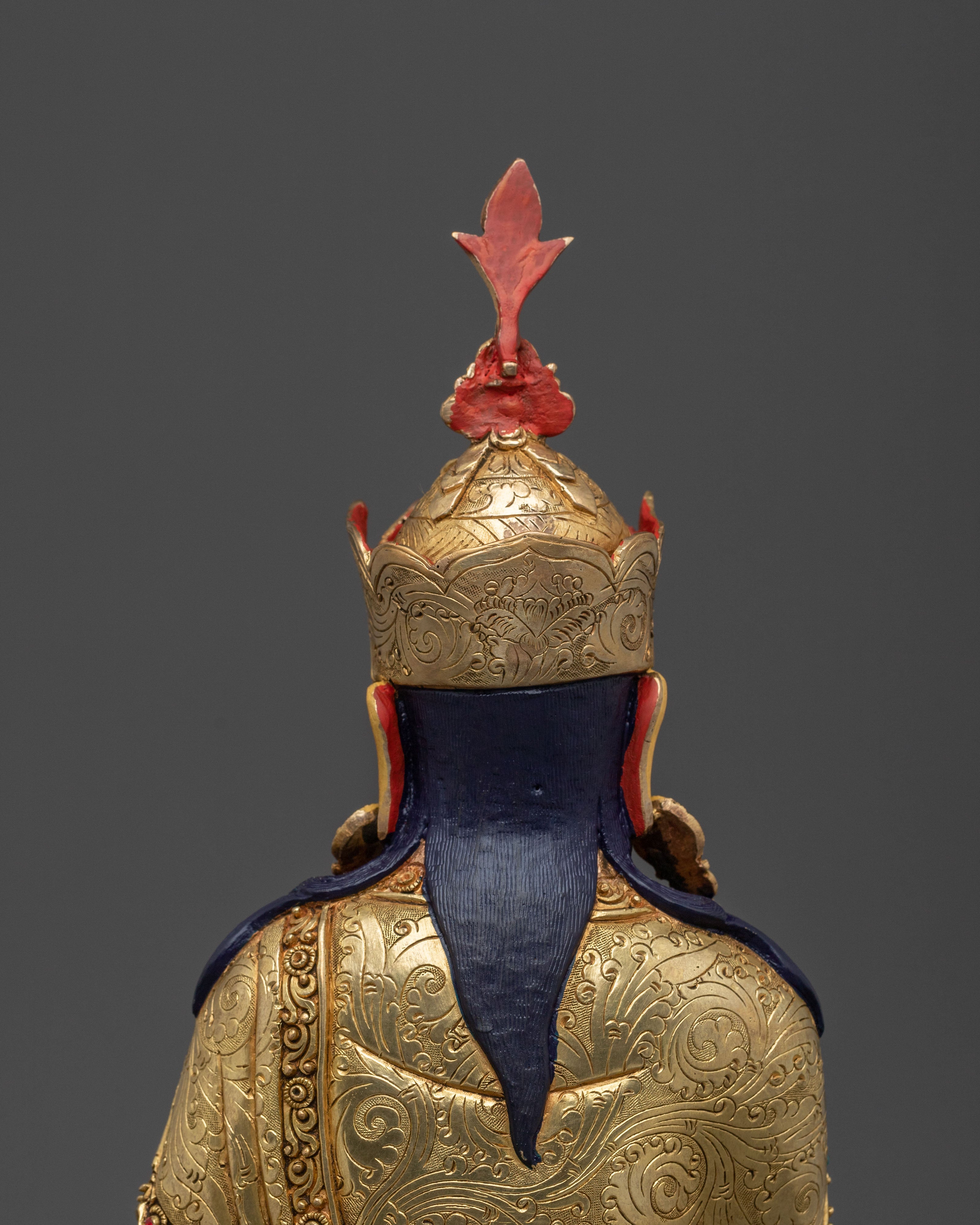 Guru Tsokye Dorje Sacred Sculpture | 24K Gold Gilded Vajrayana Statue