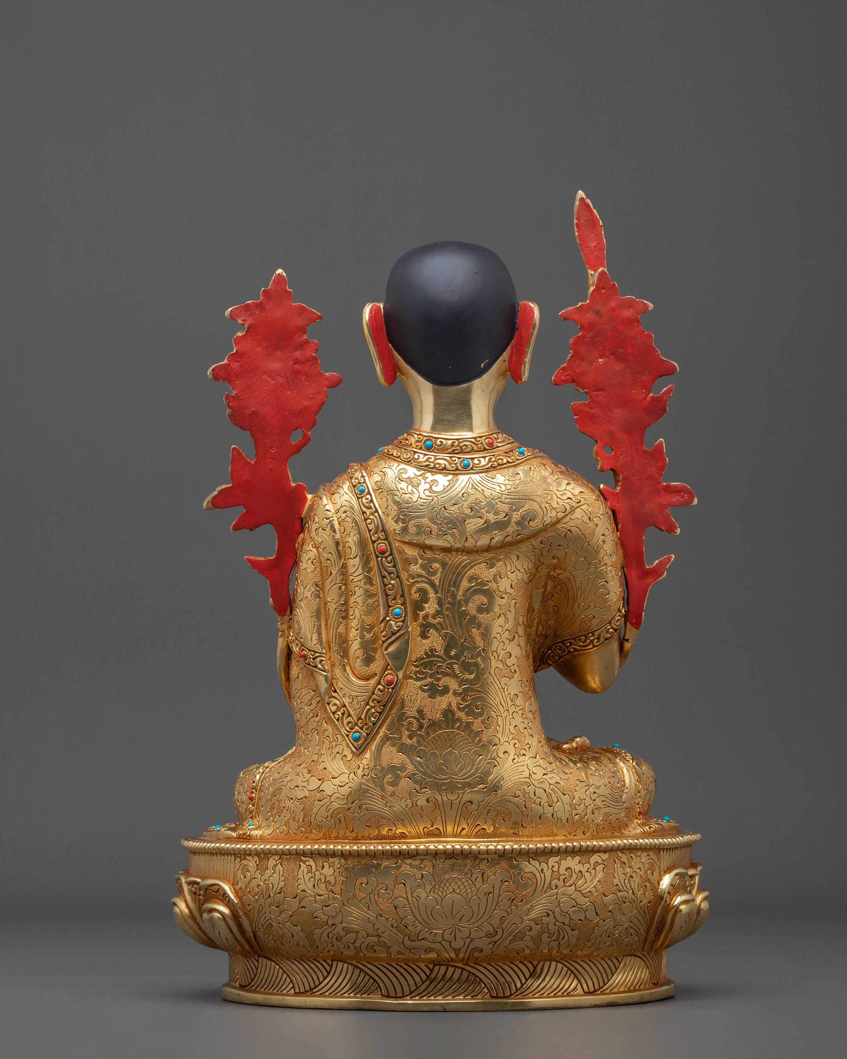 Tsongkhapa Spiritual Sculpture: Hand-Gilded Copper