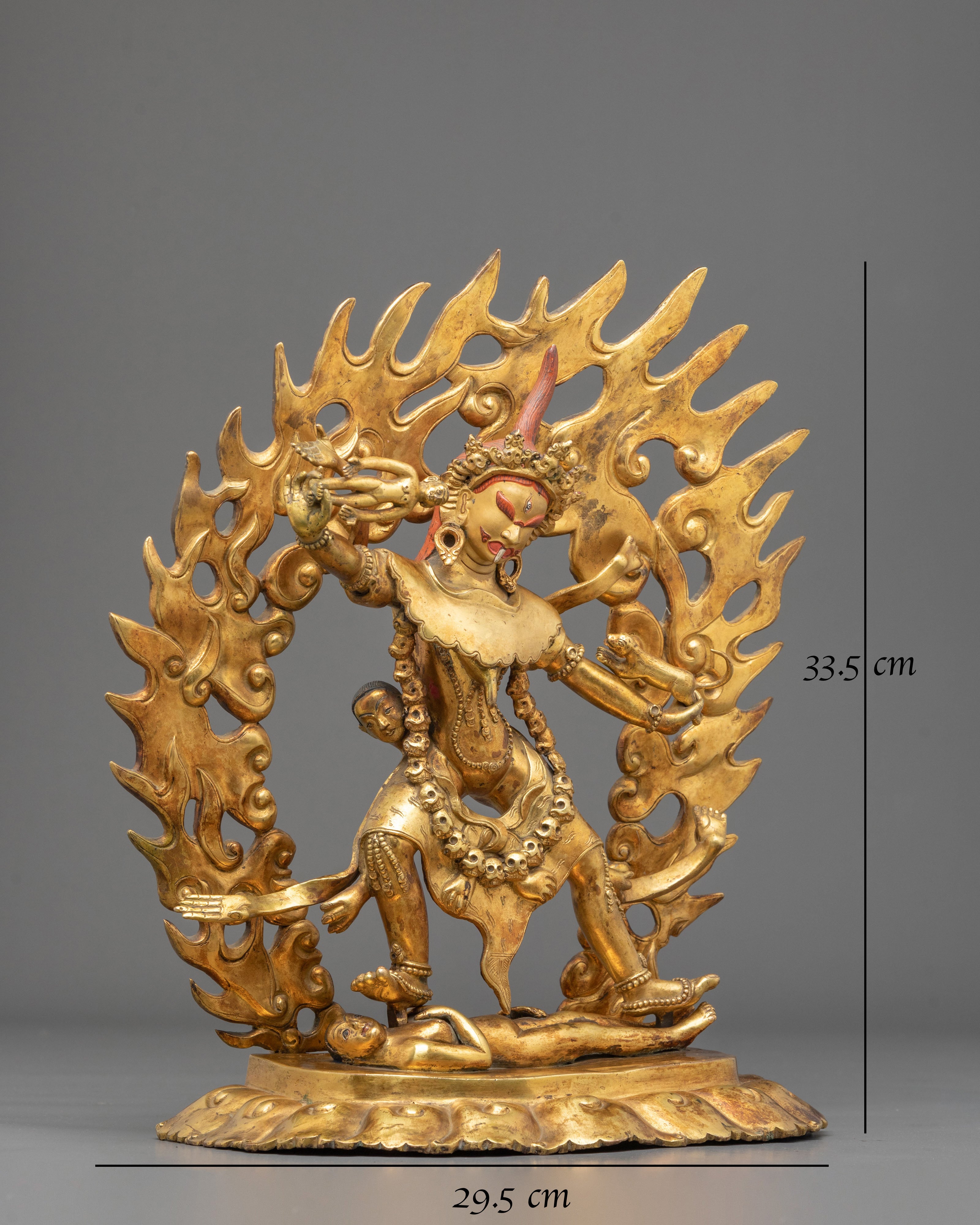 Ekajati Copper Sculpture - Hand-Gilded Masterpiece