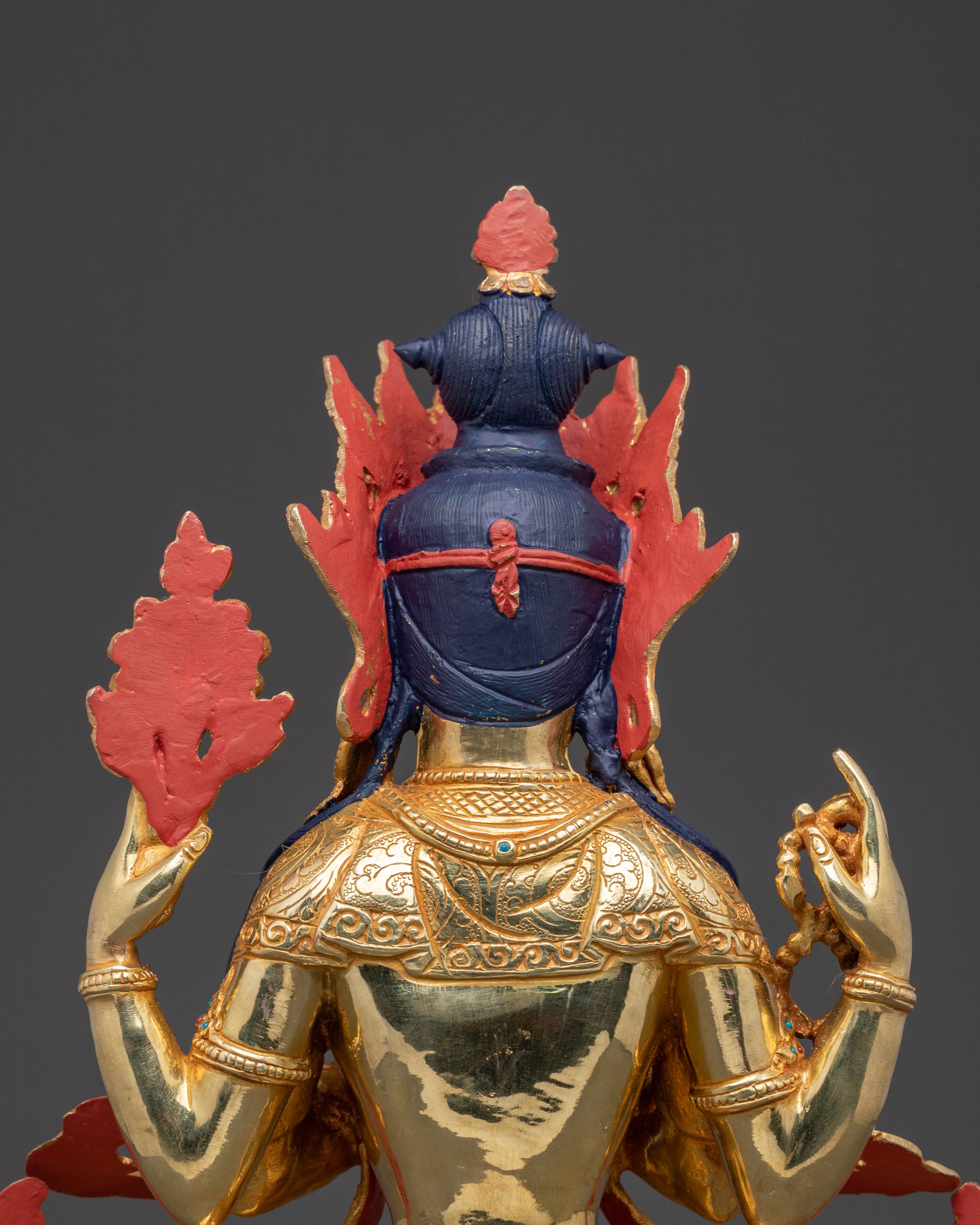 Handcrafted Blessing Statue of Chenrezig | Compassion Deity Sculpture