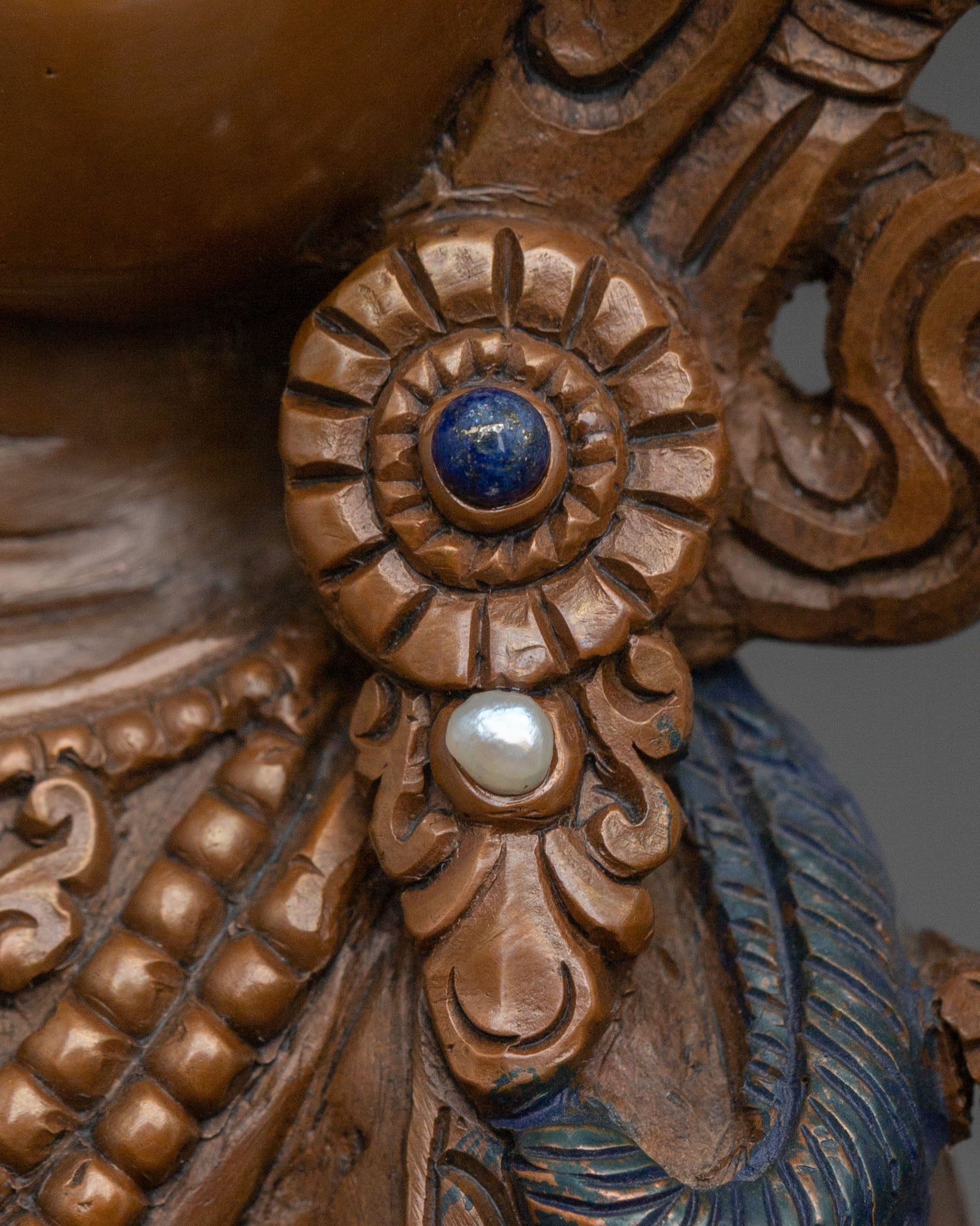 Manjughoṣa Oxidized Copper Statue | Tibetan Buddhist Deity