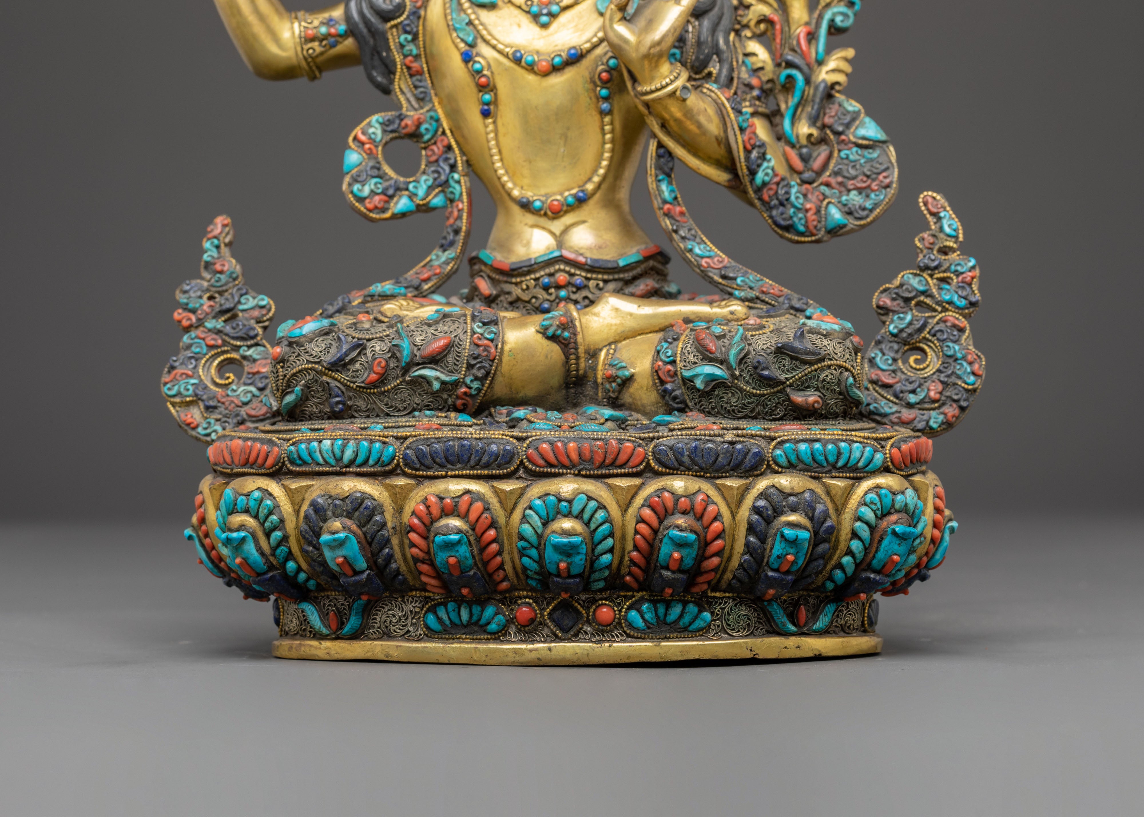 Manjushri, Guardian of Knowledge Handcrafted Statue | Dharma Protector