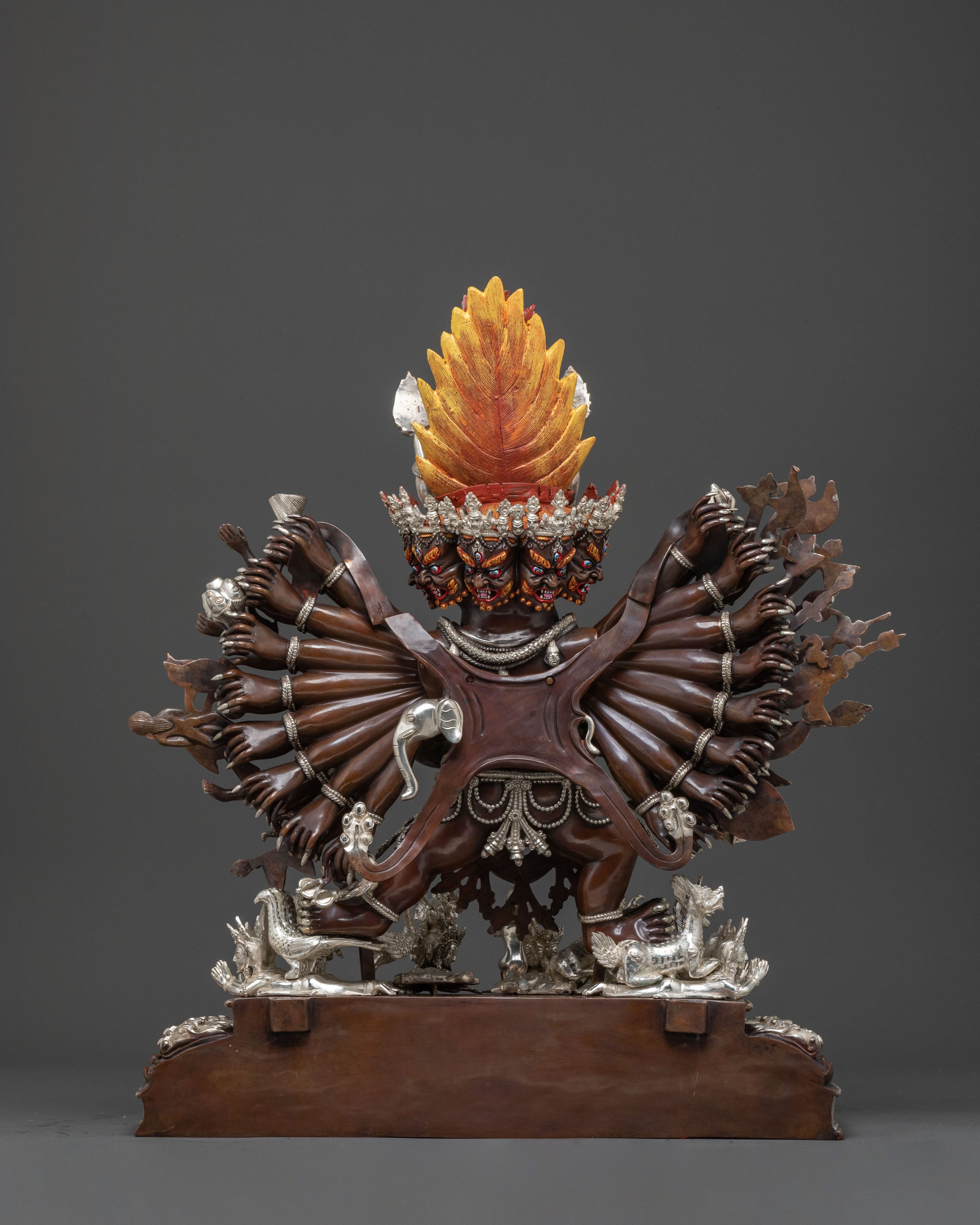 Oxidized Copper Yamantaka Statue | Buddhist Altar Decor