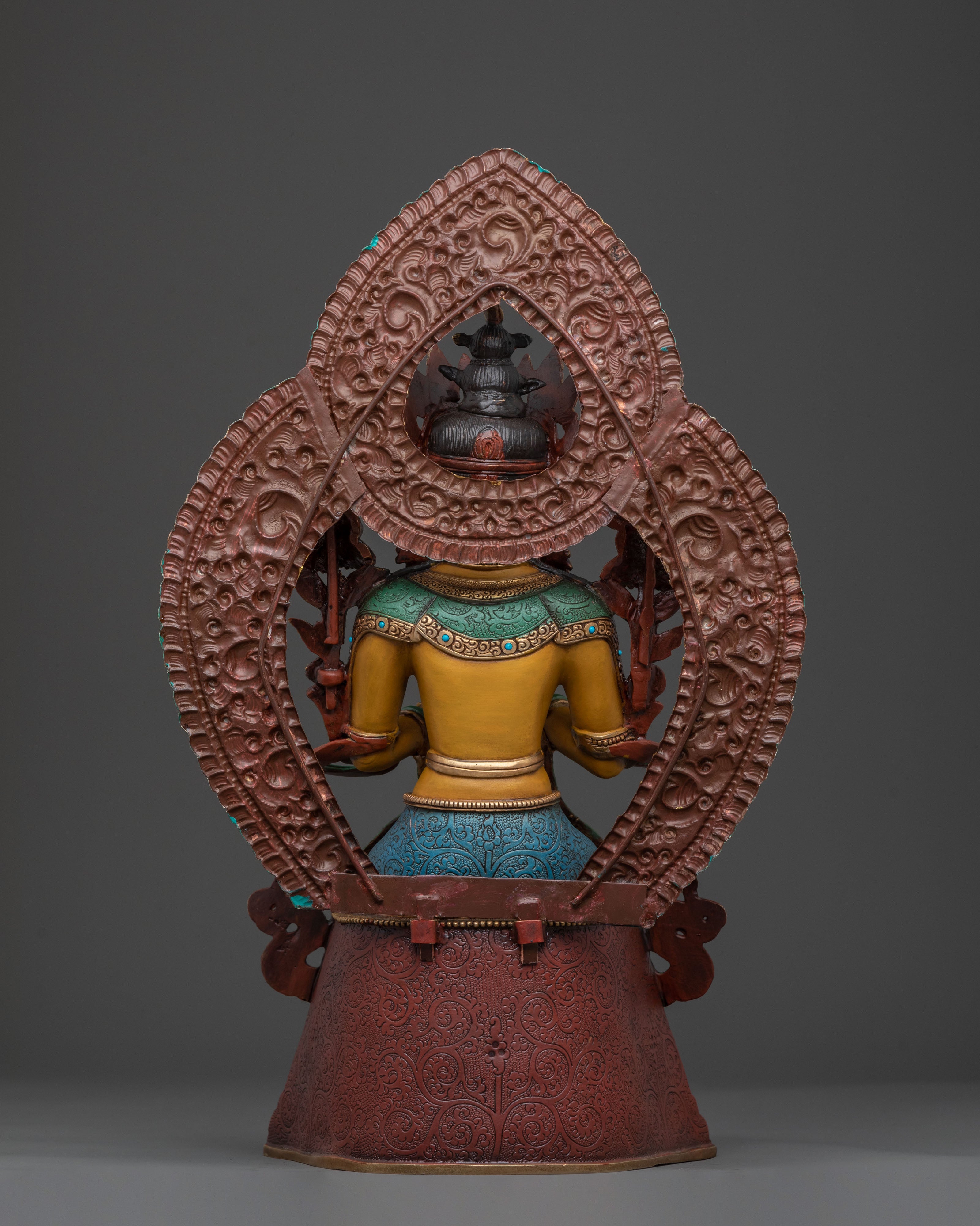 Maitreya Buddha Statue: 24K Gold Gilded Figurine