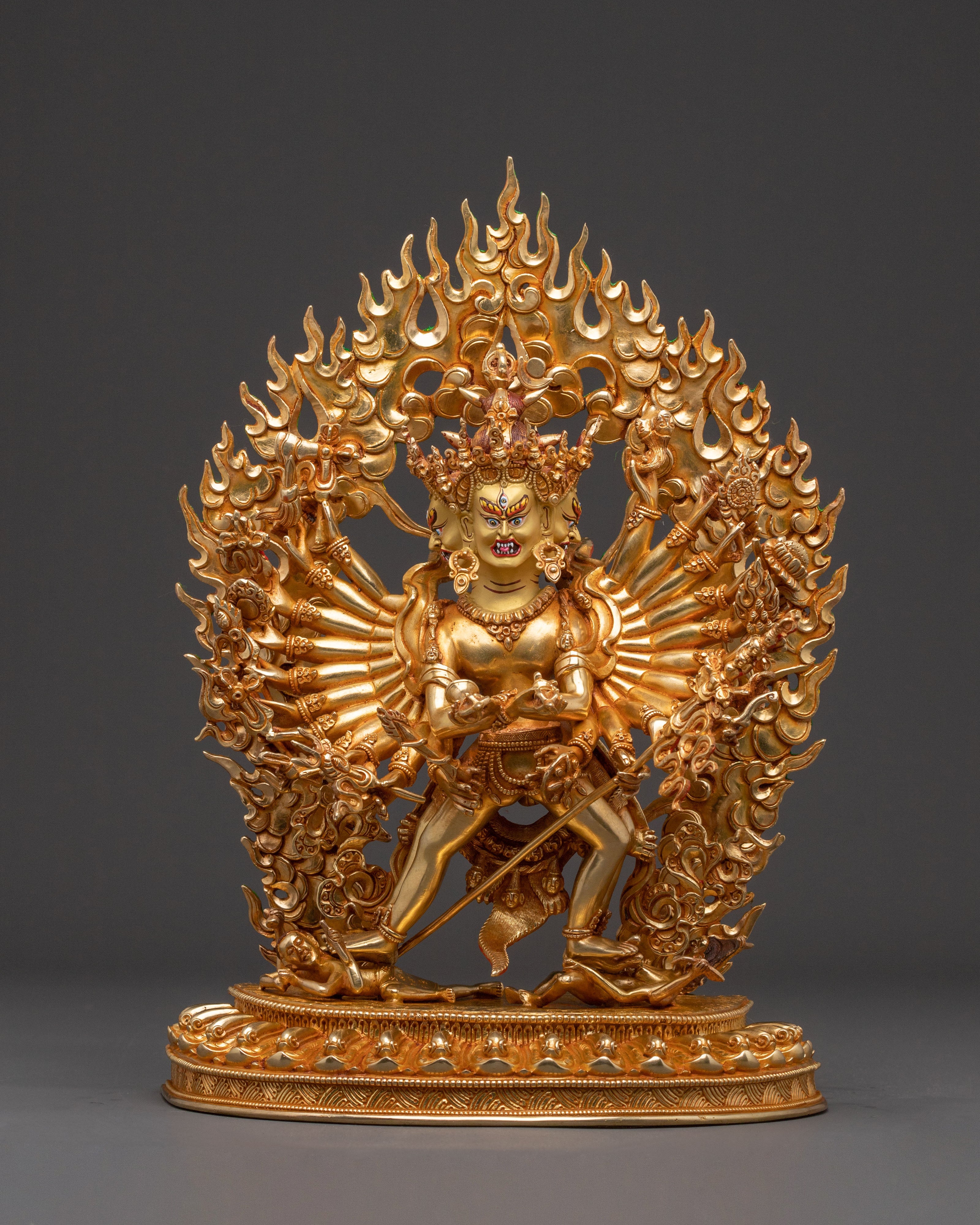 Sacred Statue of Kalachakra - 24K Gold Gilded