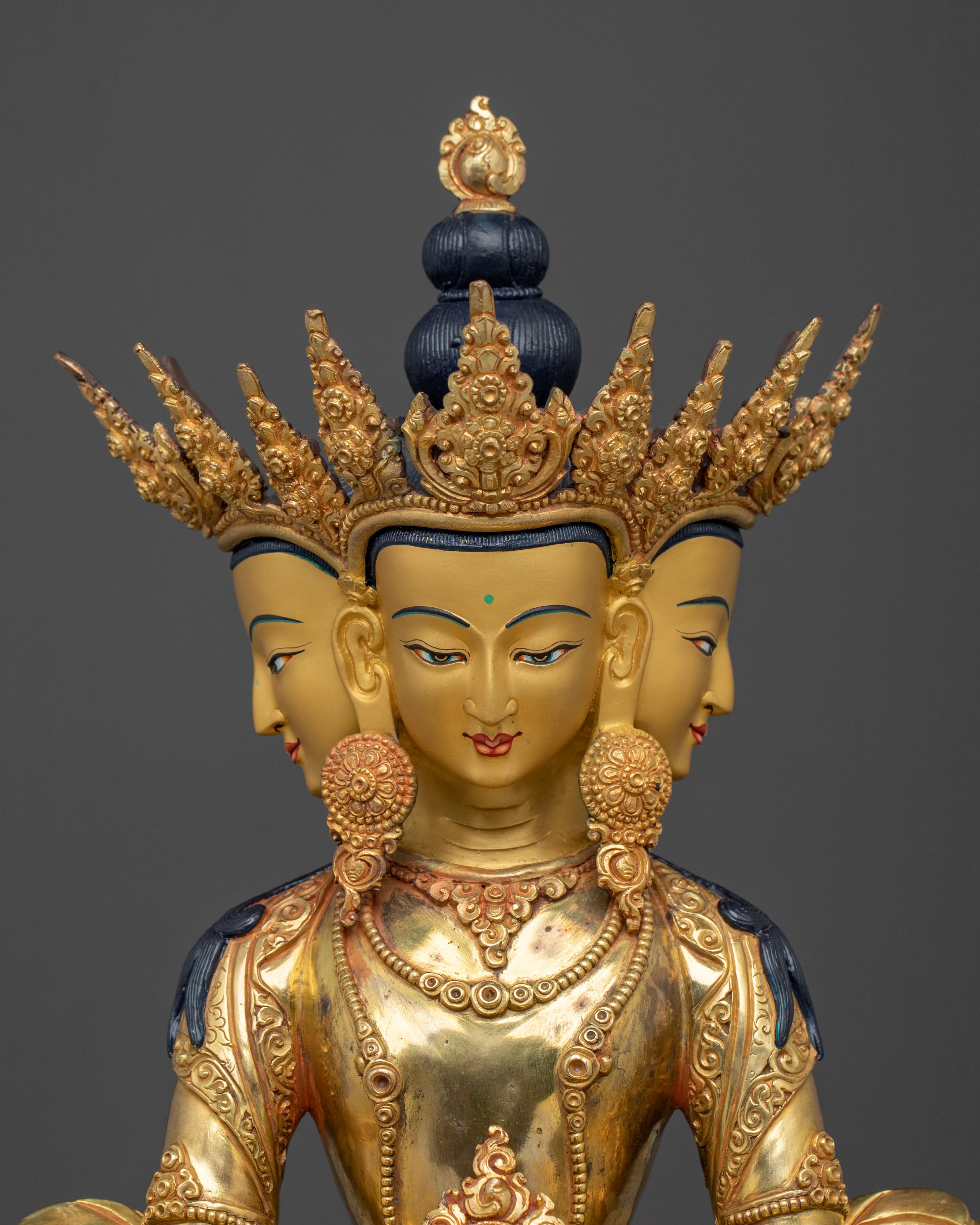 Three-Headed Vairocana Statue | Altar Home Decor