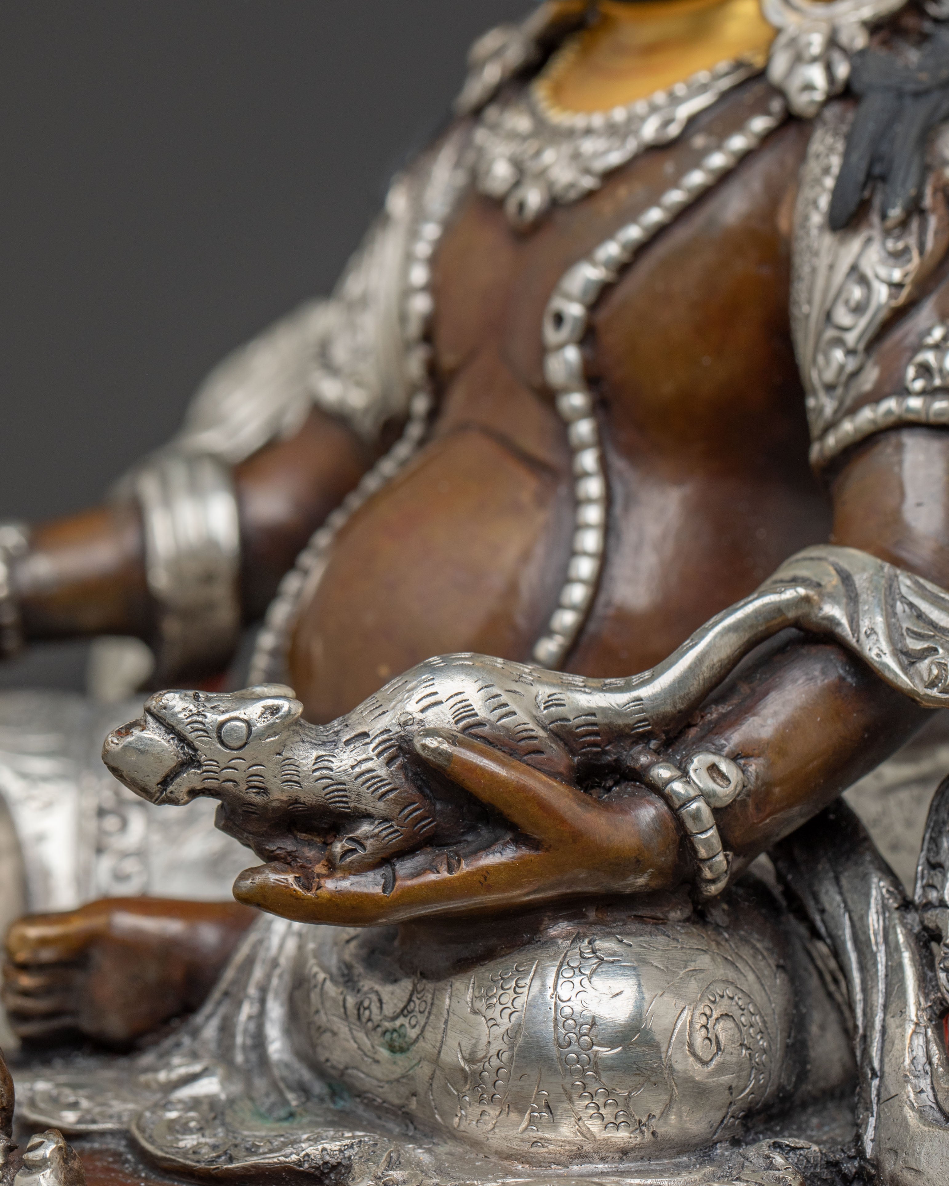 Dzambhala Spiritual Prosperity Statue – Handcrafted Gilded Serenity