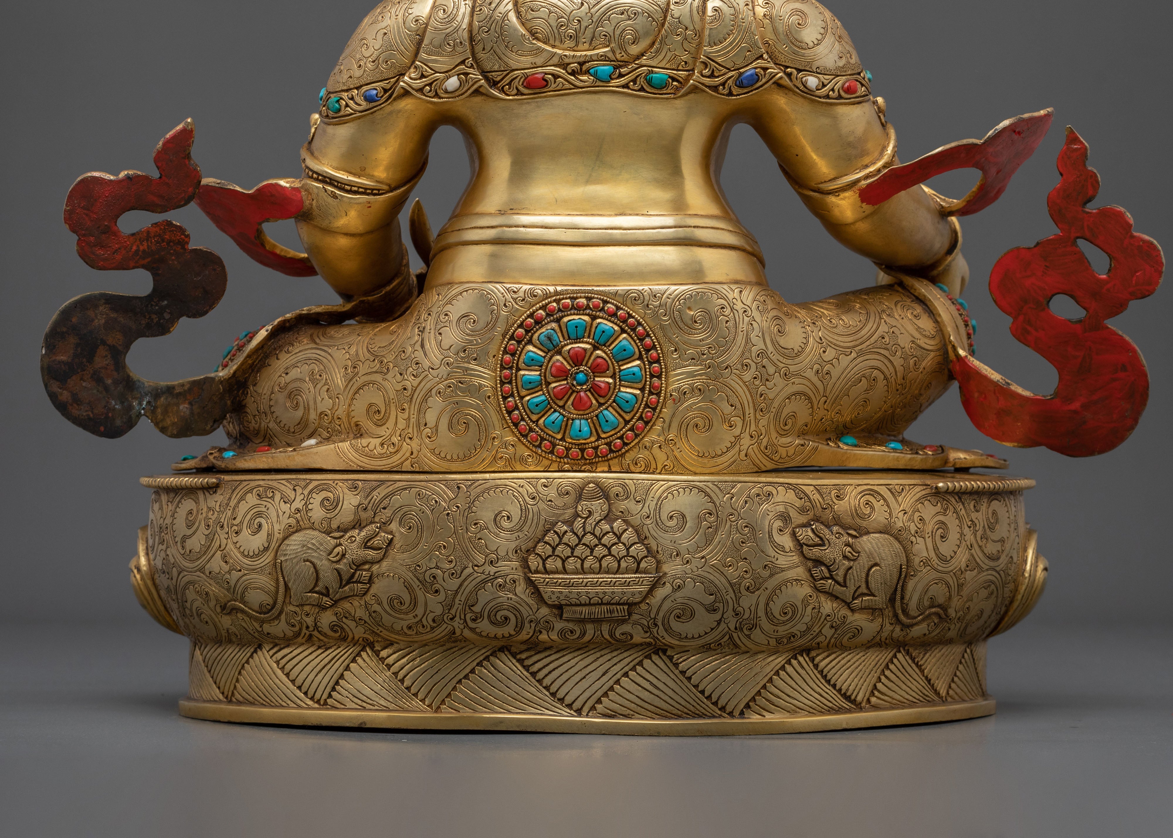 Dzambhala Sculpture |  24K Gold Gilded Wealth Deity