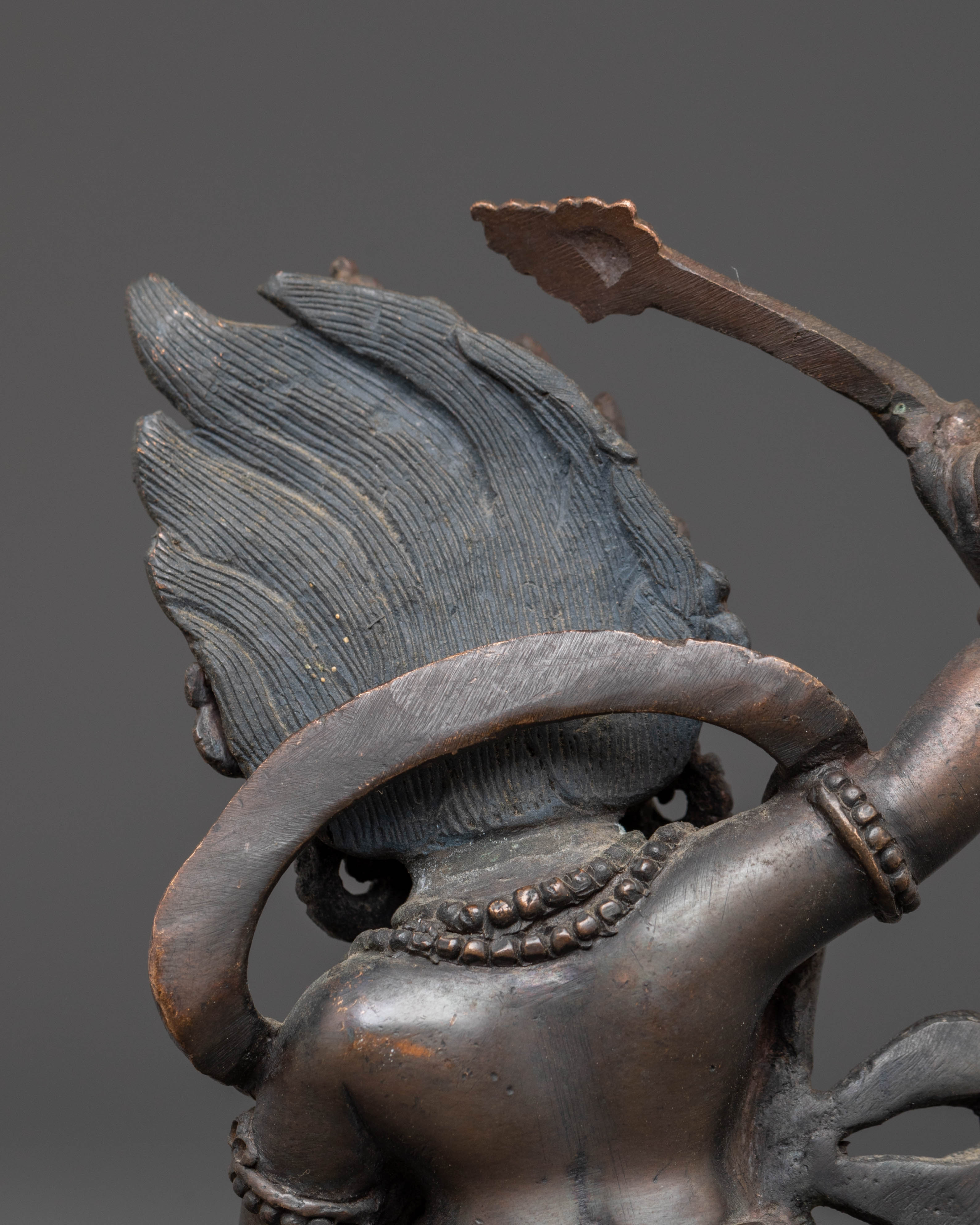 Handcrafted Black Manjushri Statue of Power and Wisdom | Meditation Altar Decor