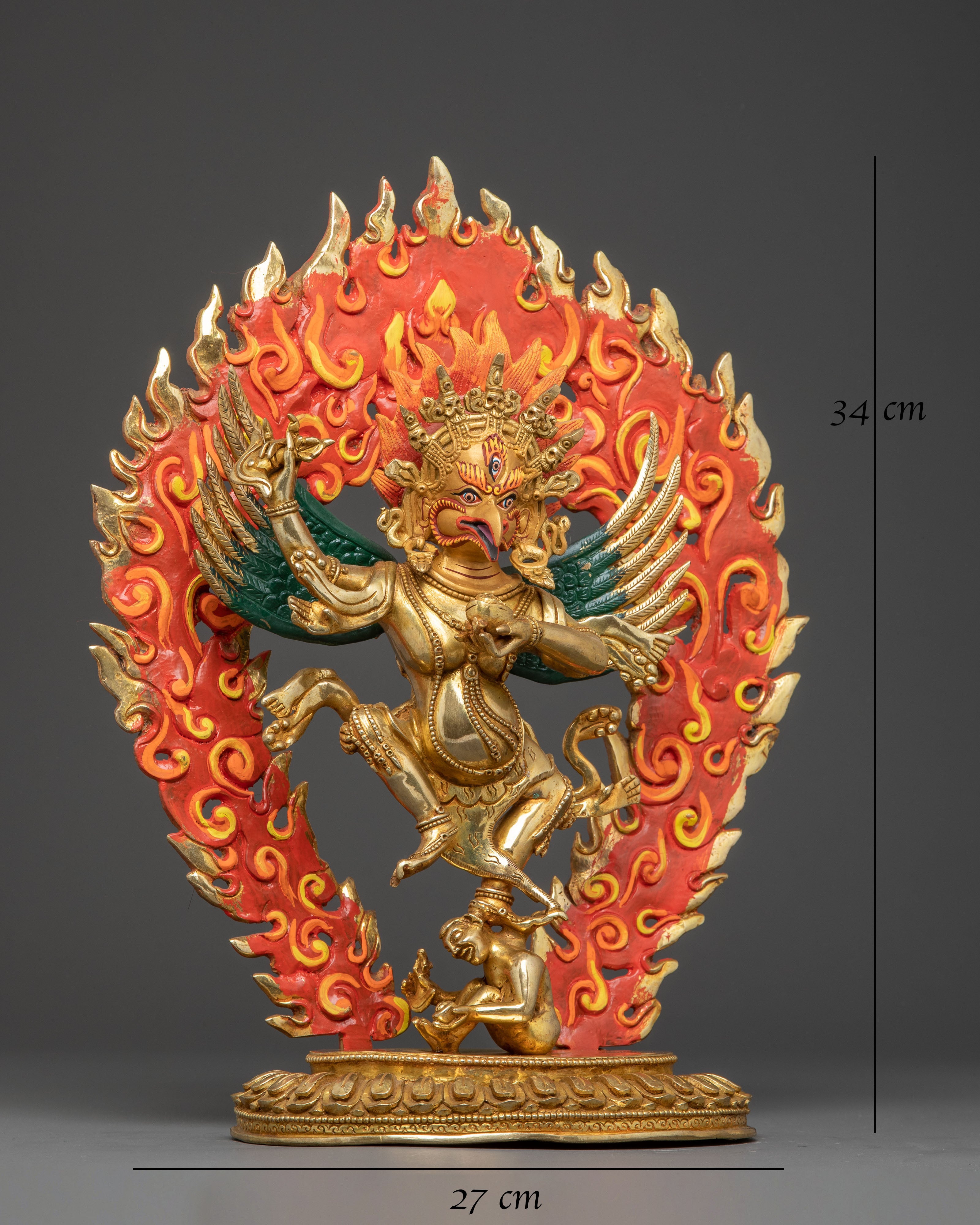Garuda Protector Statue: Wrathful Tibetan Bird Deity