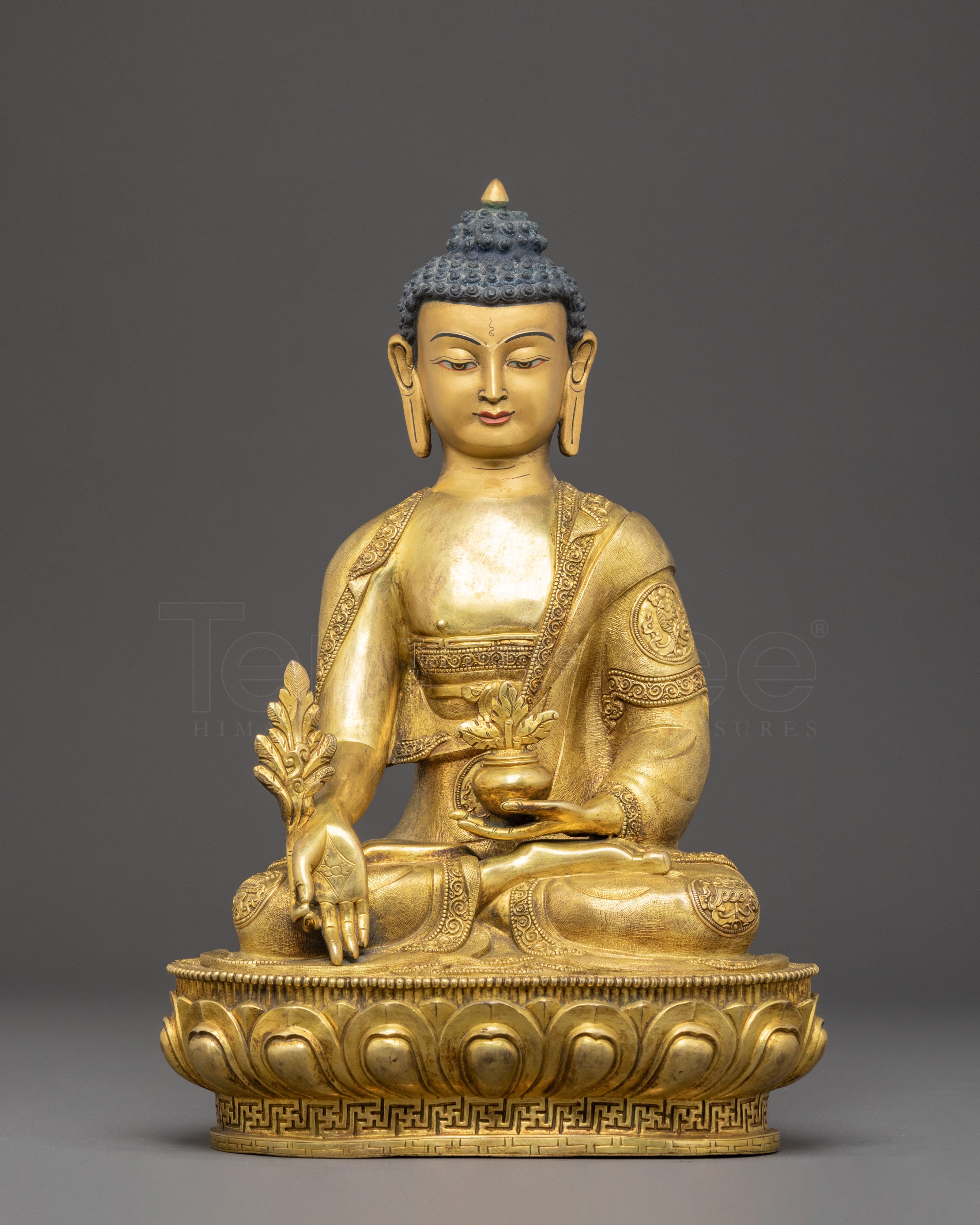 Handcrafted Medicine Buddha Copper Body Statue 