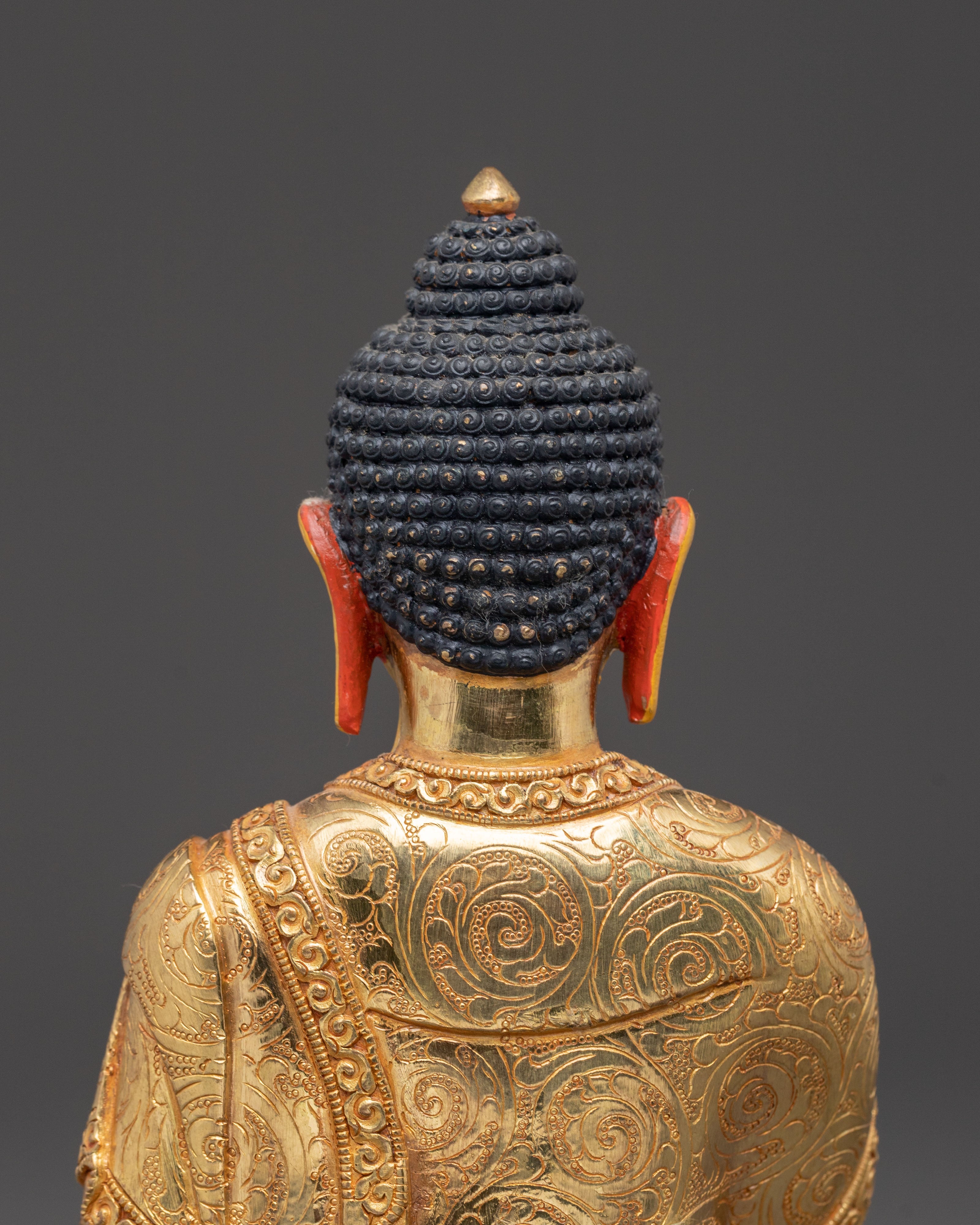 Divine Shakyamuni Buddha Statue - Hand-Gilded Copper Art