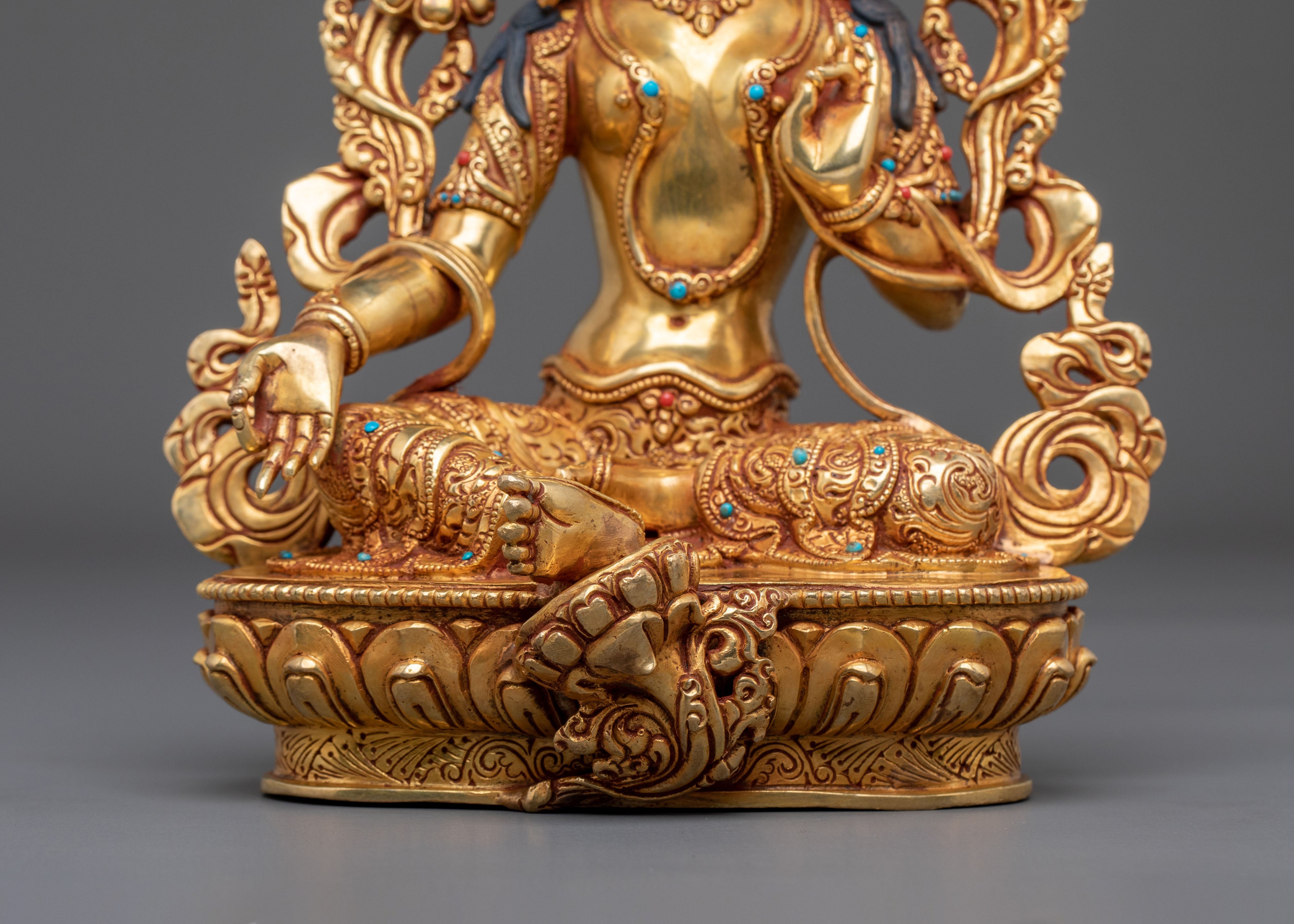 Green Tara Statue | Radiant Tibetan Goddess Figurine