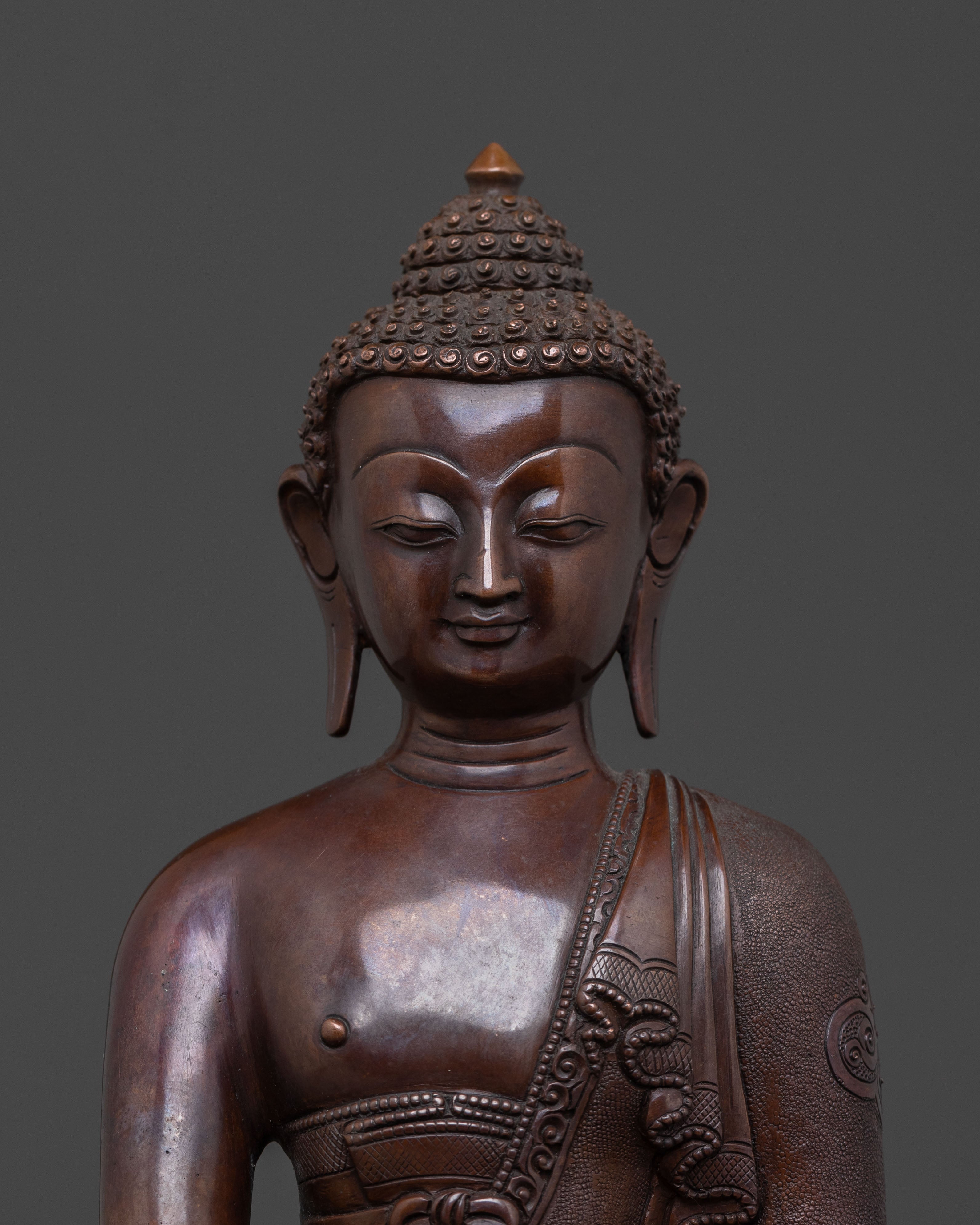 Traditional Buddha Shakyamuni Statue | Tibetan Enlightened Buddha Sculpture