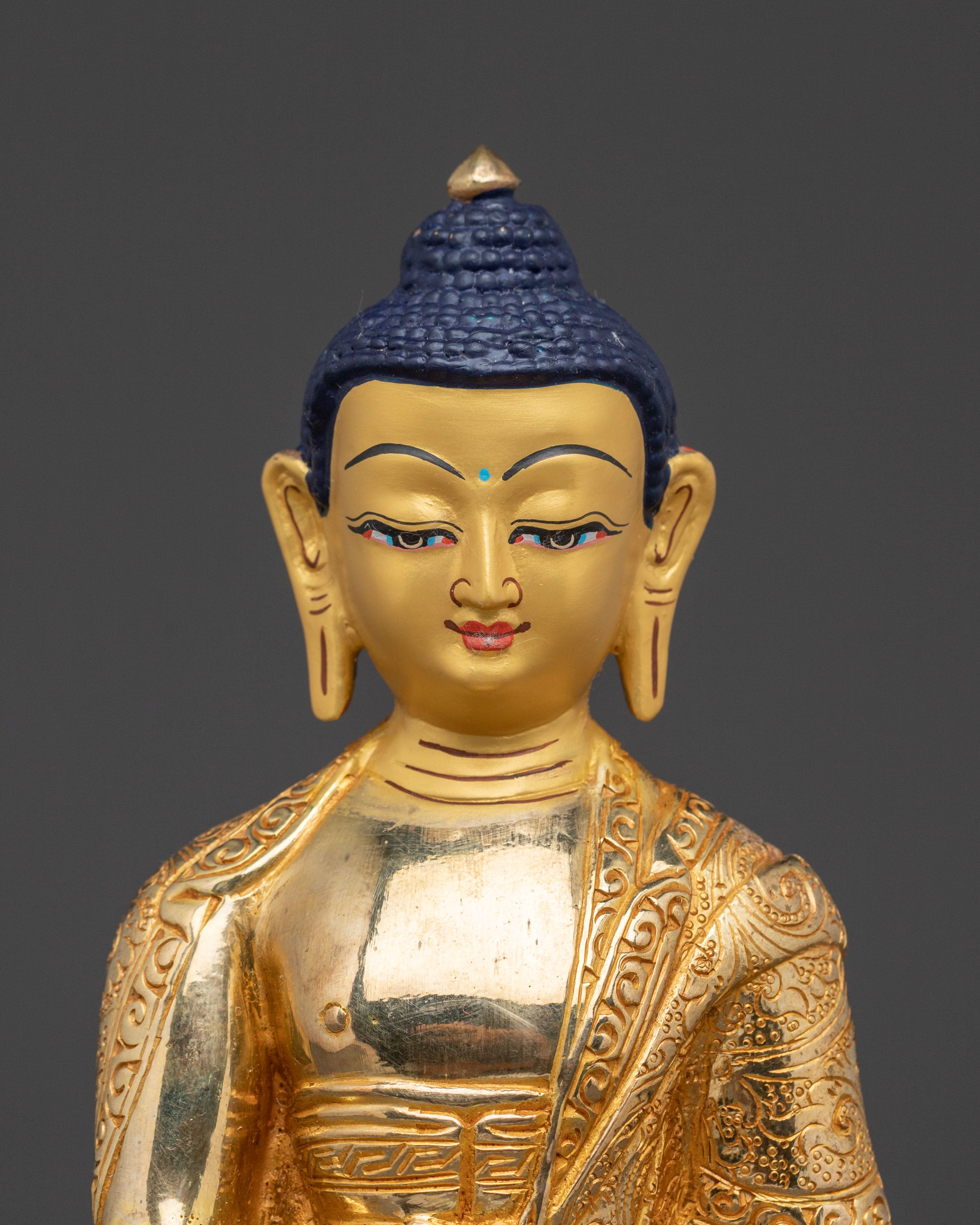 Timeless Statue of Shakyamuni Buddha - 24K Gold Gilded Statue