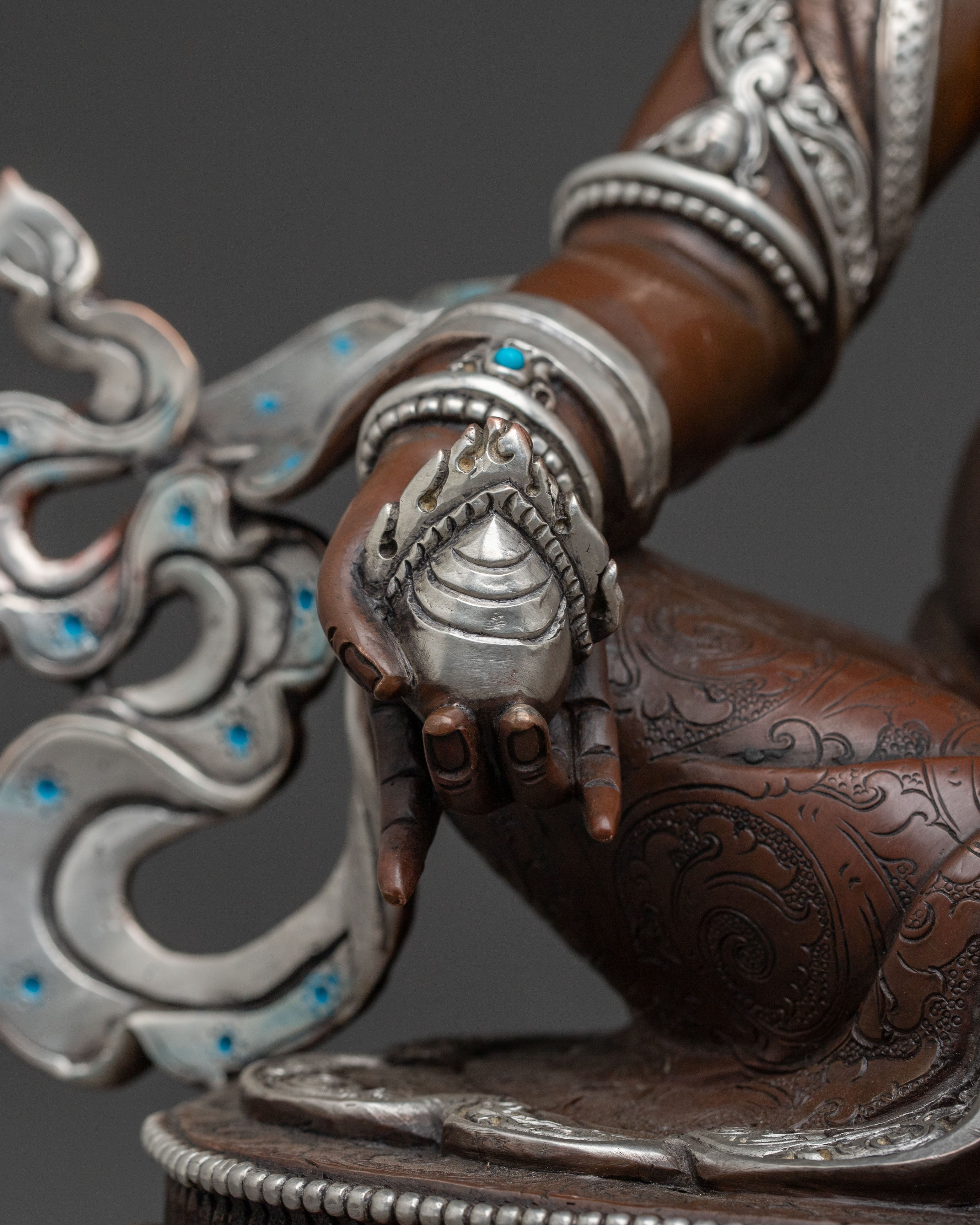 Sacred Dzambhala Statue | Silver-Plated Statue