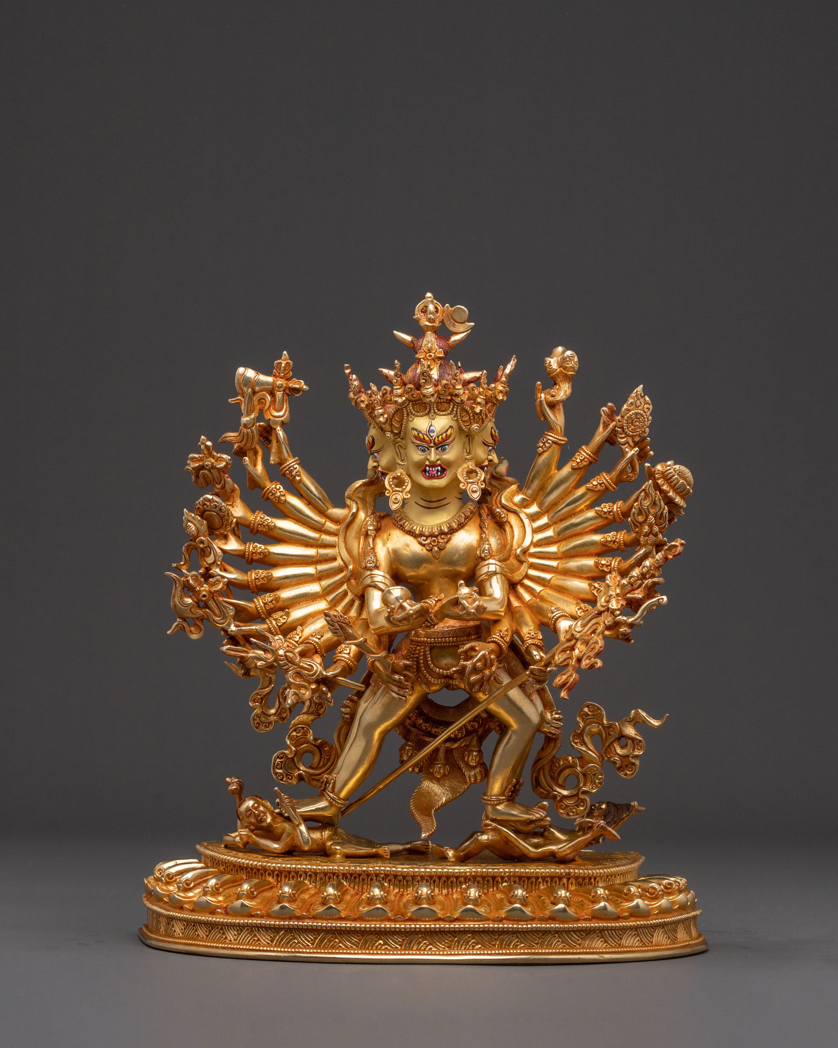 Sacred Statue of Kalachakra - 24K Gold Gilded