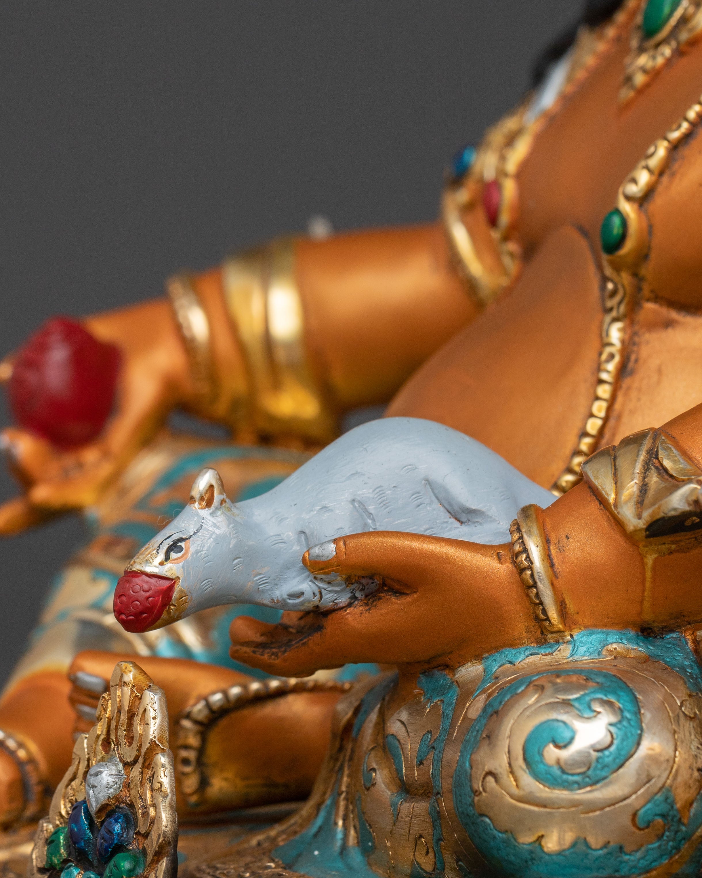 Dzambhala God of Wealth Handcrafted Statue — Gilded Copper Masterpiece