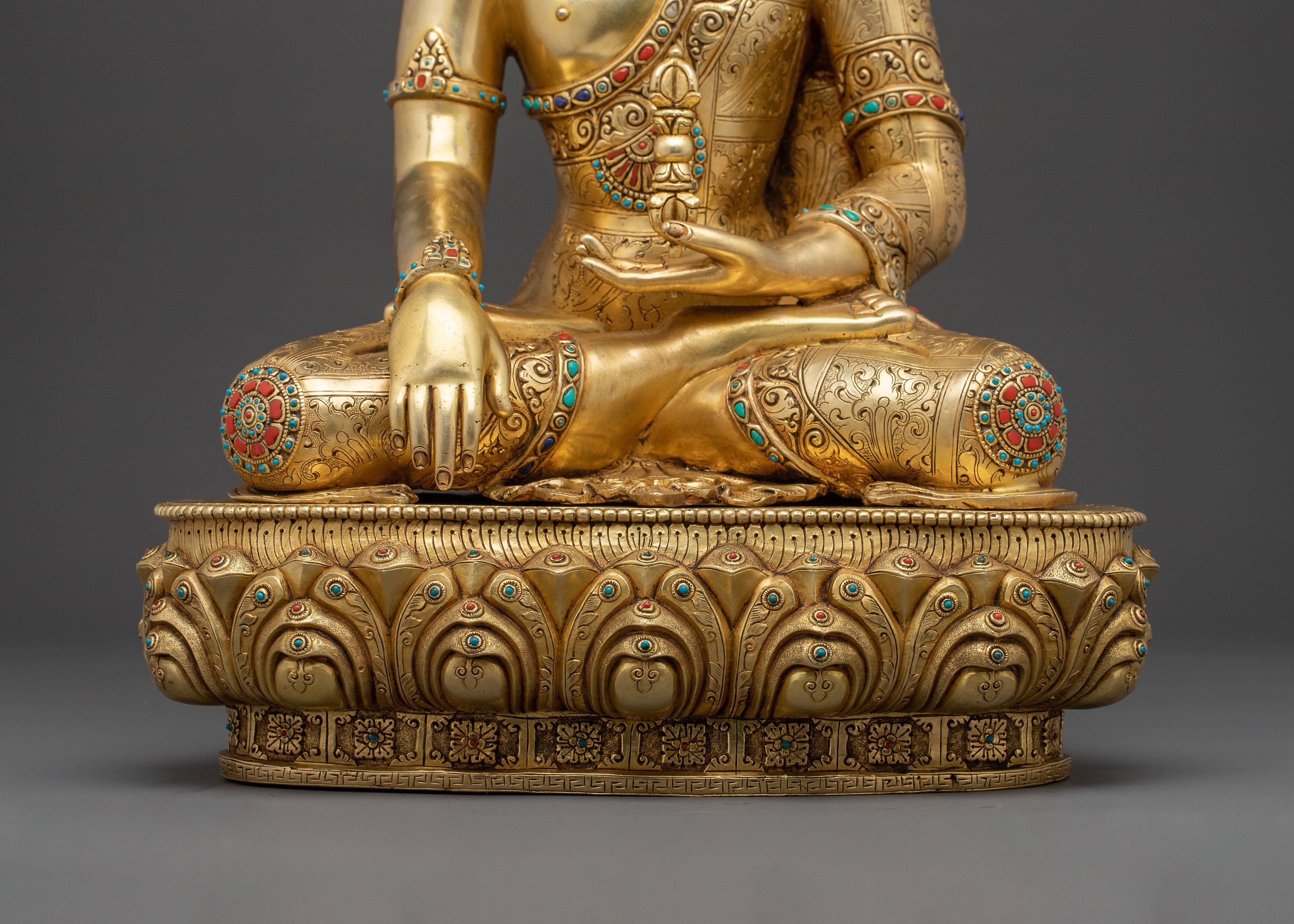 Mitrugpa Buddhist Protector Statue – Exquisite 24K Gold Gilded Artistry