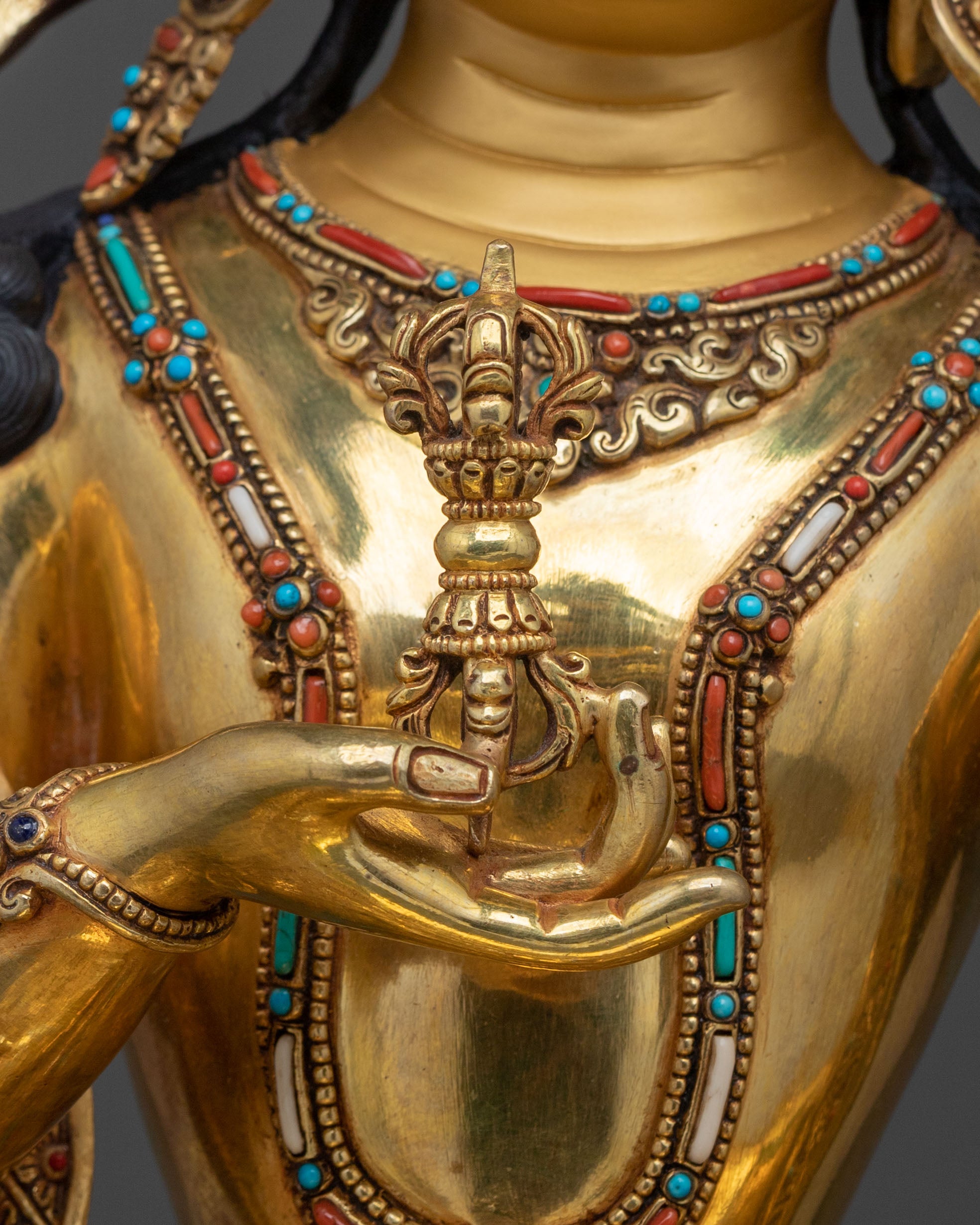 Sacred Vajrasattva Purification Deity Sculpture | Sacred Buddhist Statue of Healing
