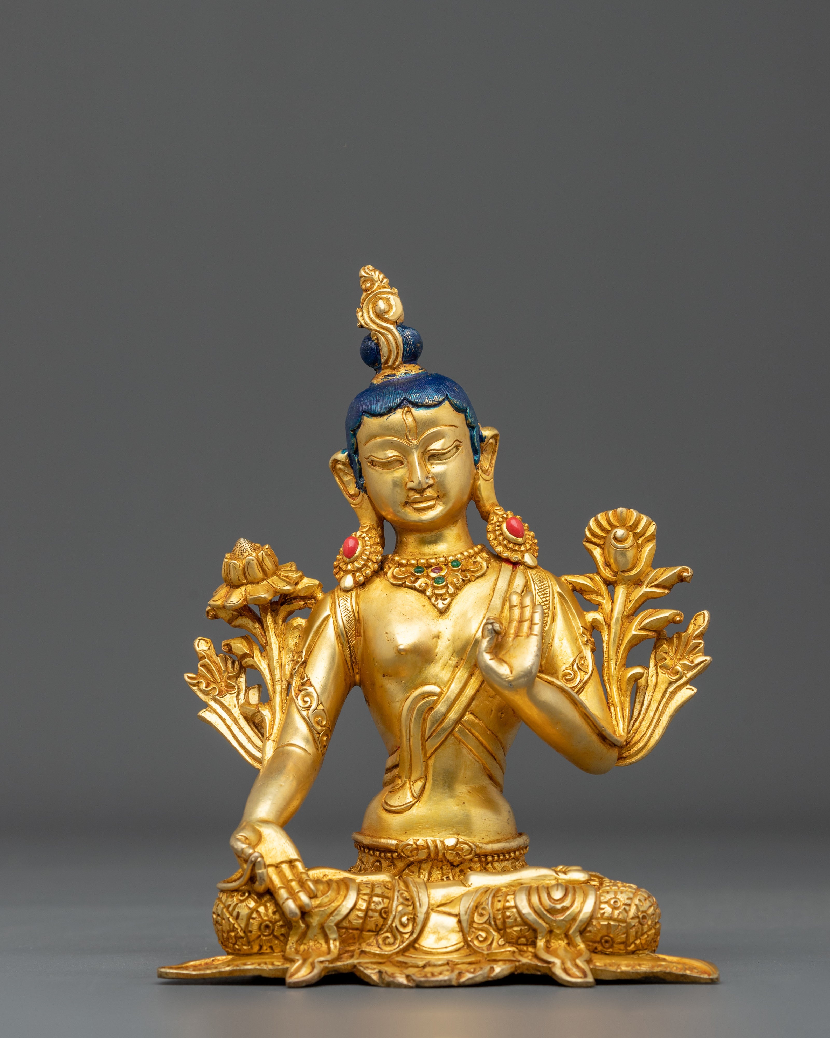 Six Bodhisattva Meditation Statue Set | 24K Gold Gilded Copper Sculptures