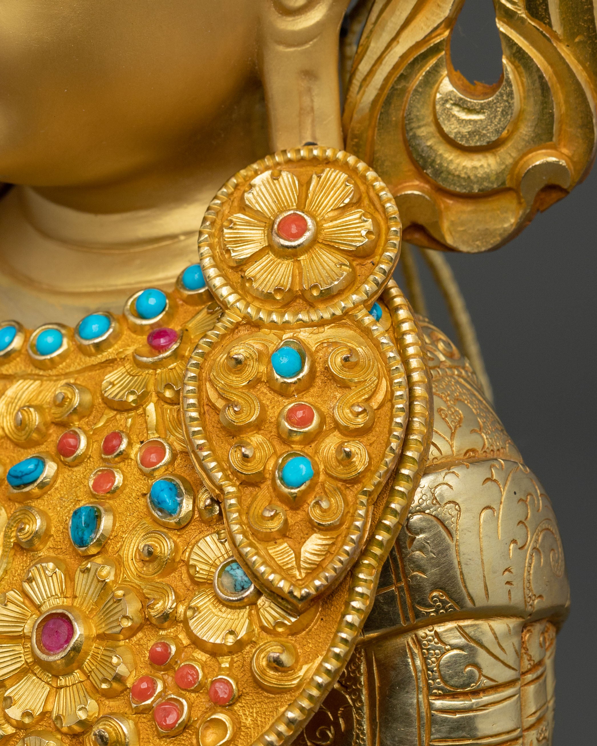 Handcrafted Crown Shakyamuni Buddha Spiritual Sculpture