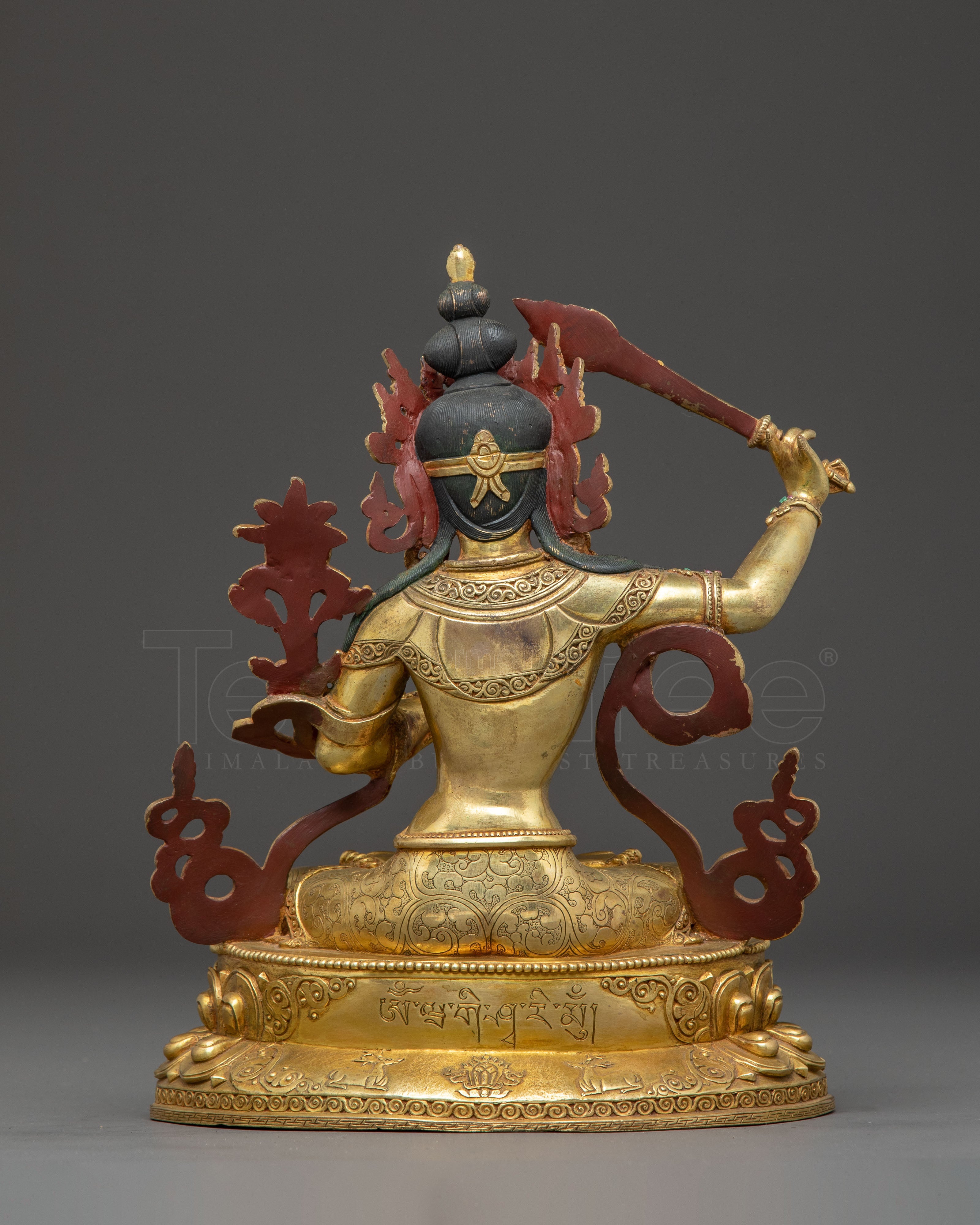 Handmade Manjushri Copper Body Statue | Himalayan Buddhist Decor