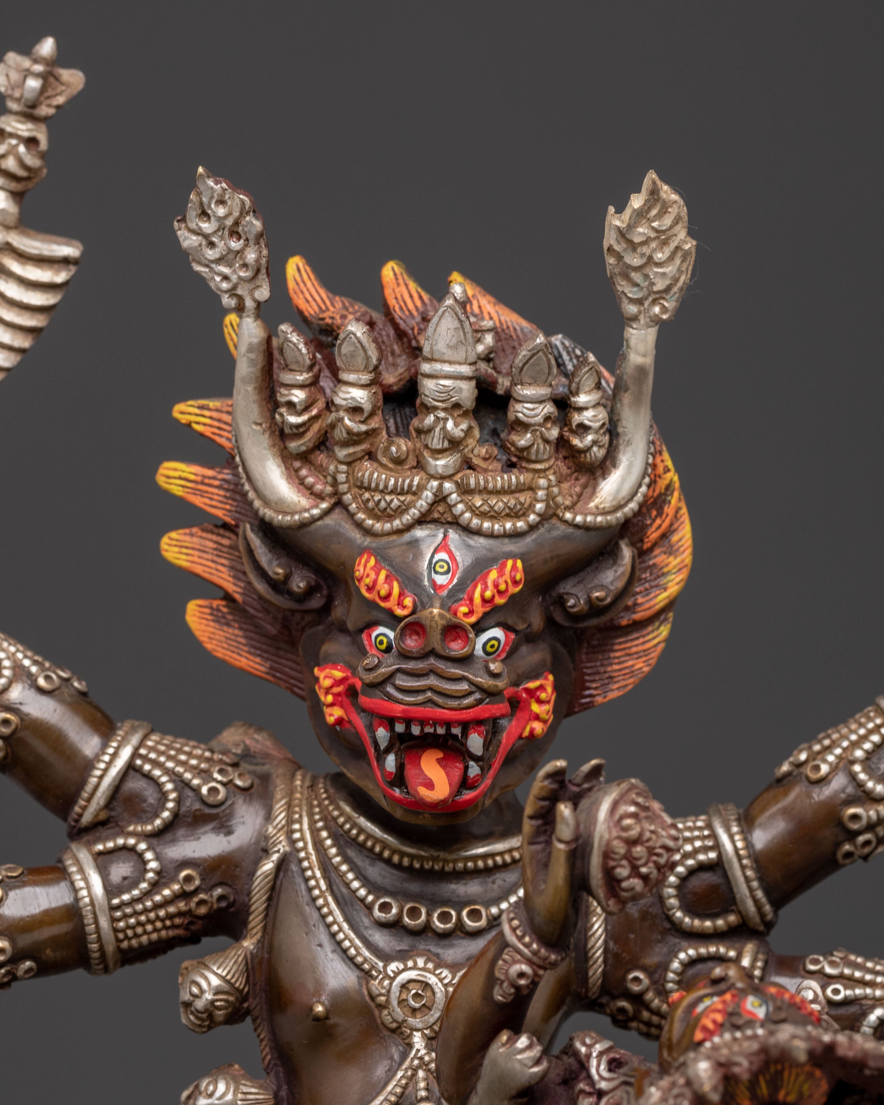 Handcrafted Statue of Yamantaka With Consort – Oxidized Copper Art