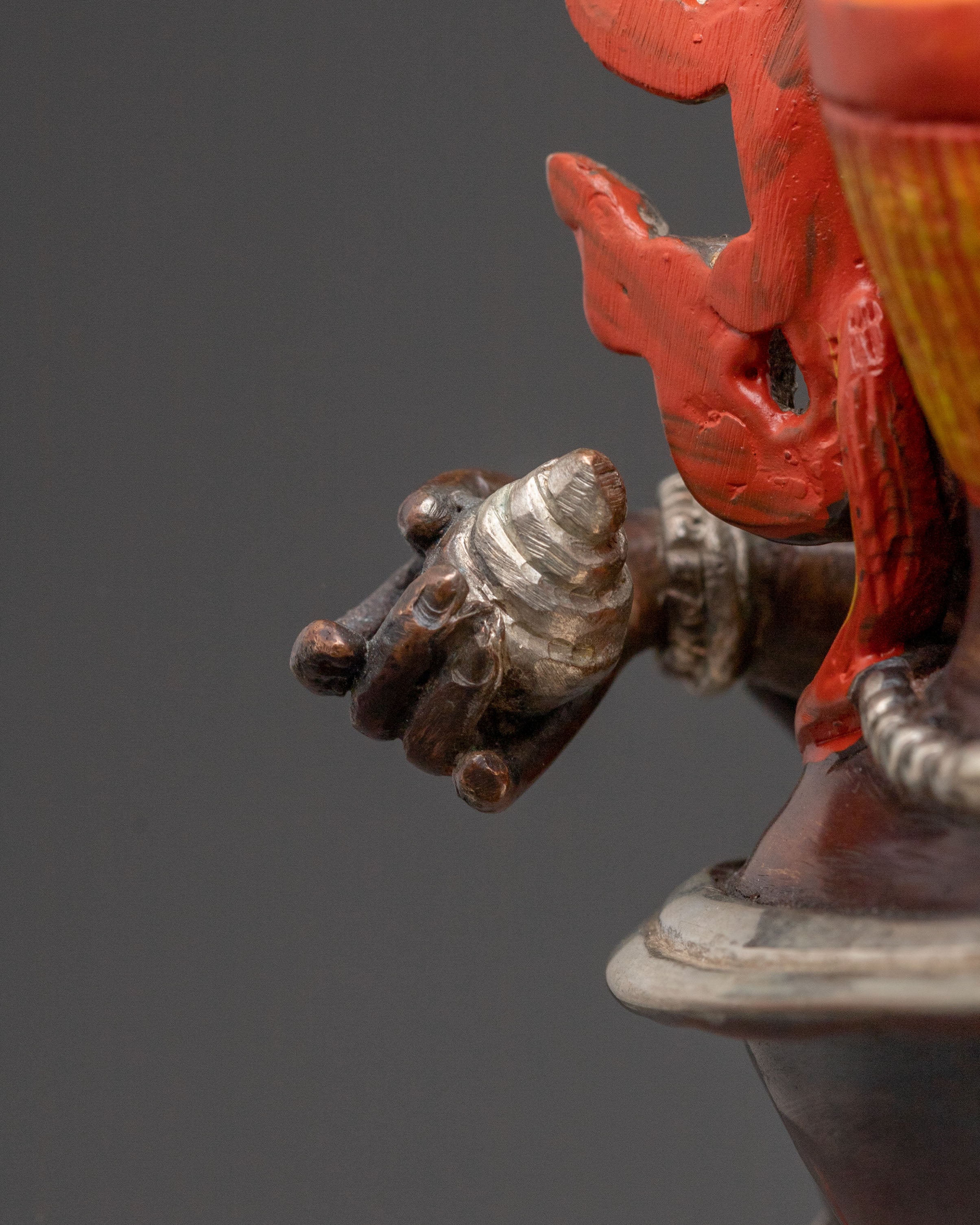 Green Dzambhala Statue: Oxidized Copper Abundance