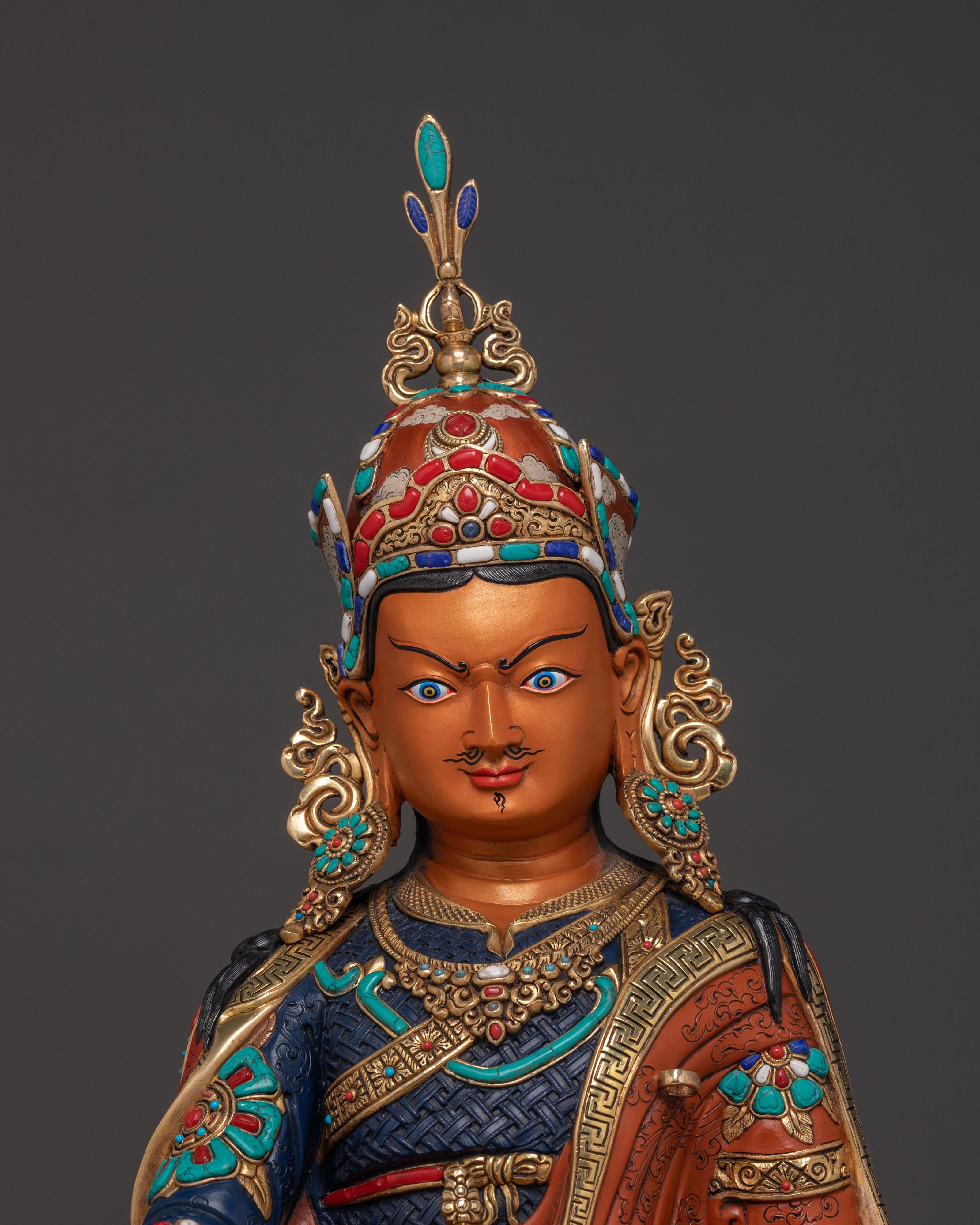 Statue of Guru Rinpoche On Throne | Wisdom Figure