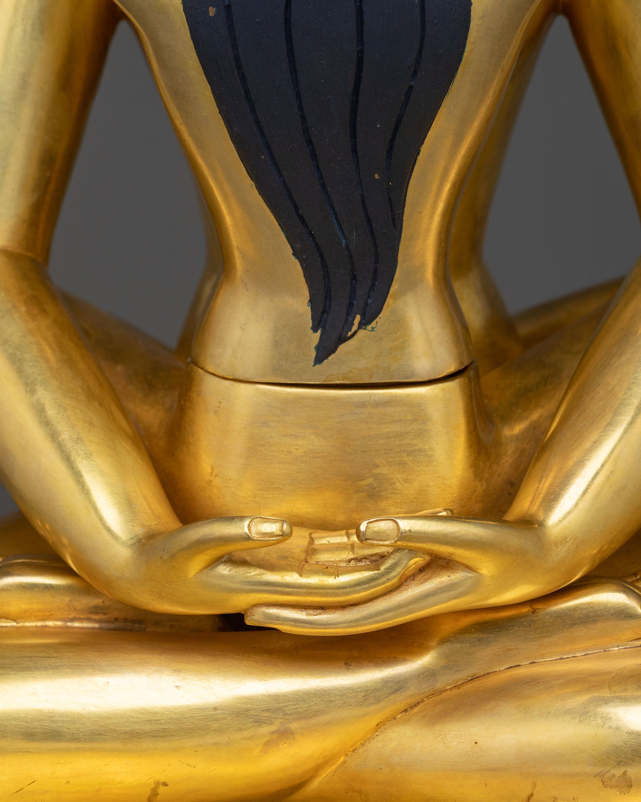 Samantabhadra with Consort Handmade Golden Statue: 24K Gold Gilded