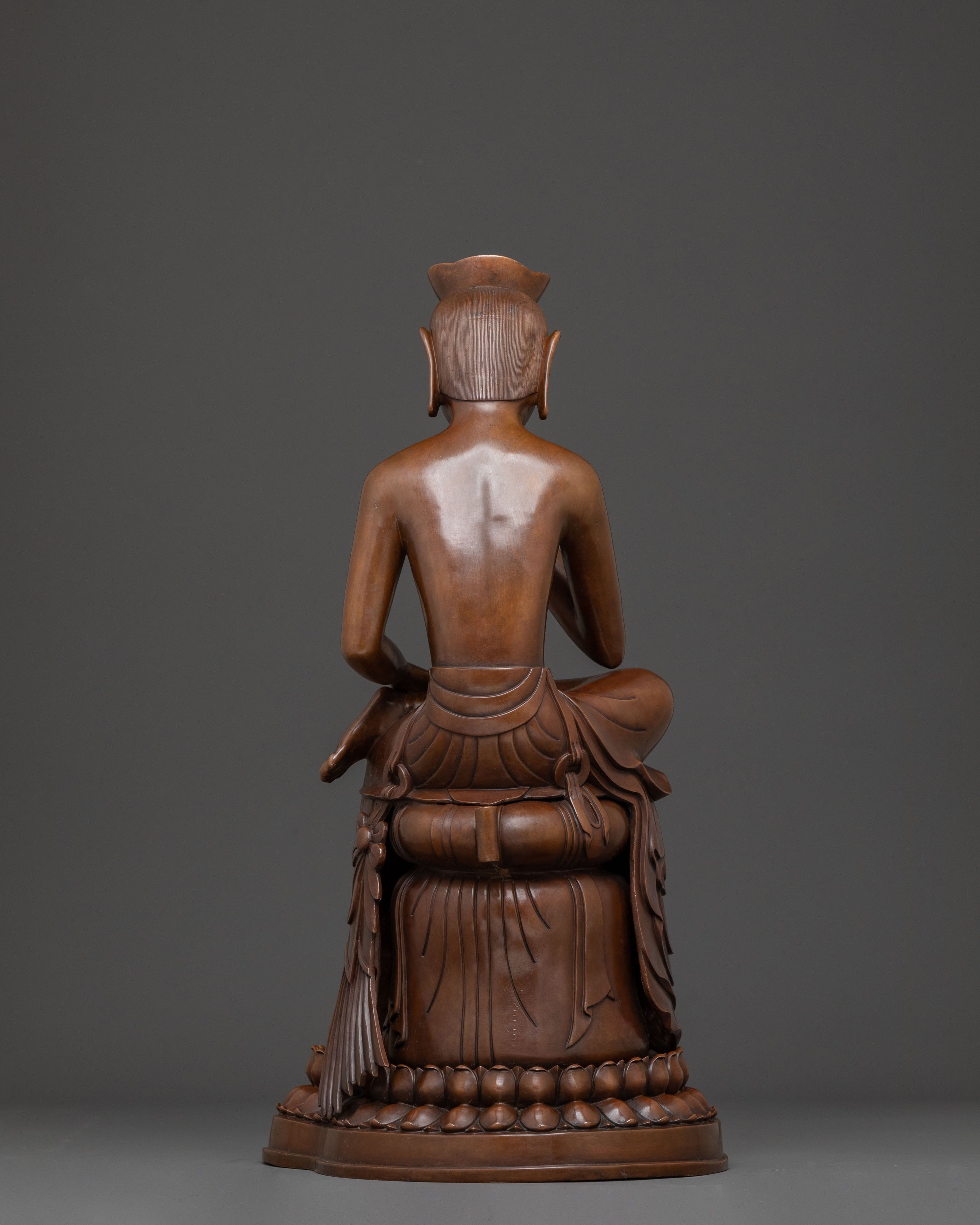 Oxidized Copper Guanyin Statue: Home Altar