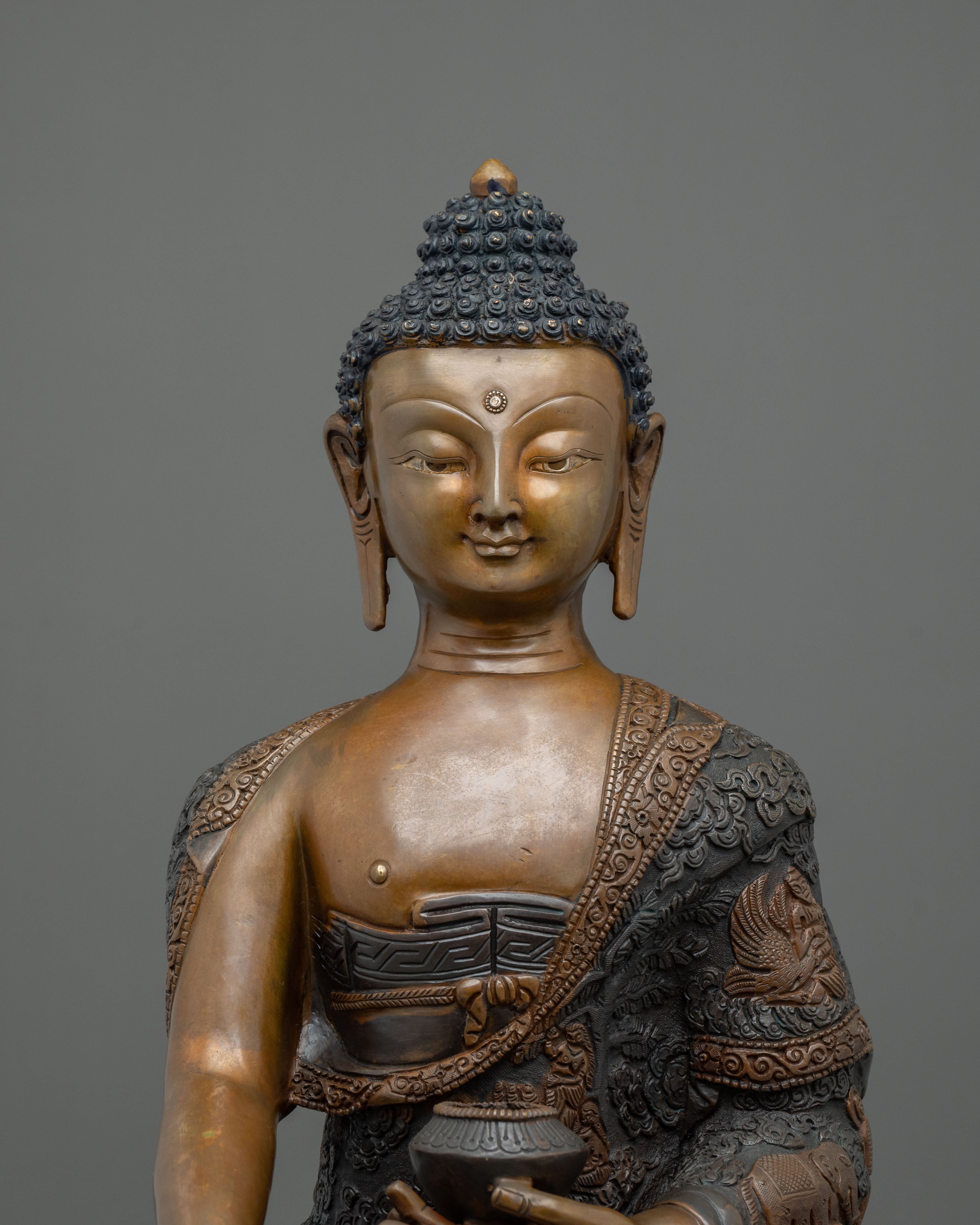 Shakyamuni Buddha Statue | Oxidized Figurine with Acrylic Painting